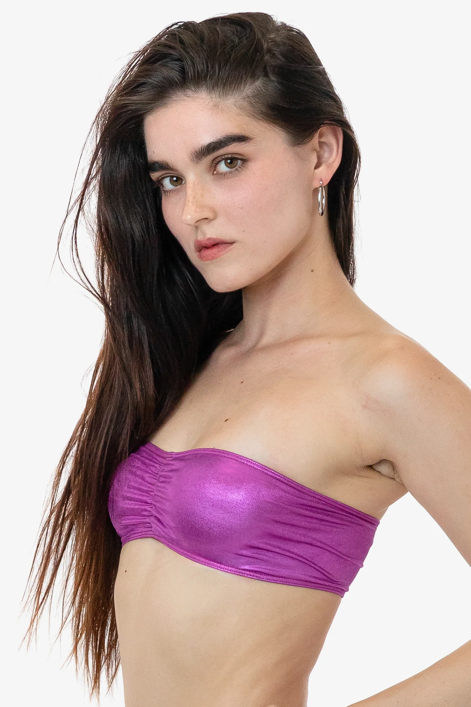 RLA3007 - Lamé Ruched Tube Bra - Image 4