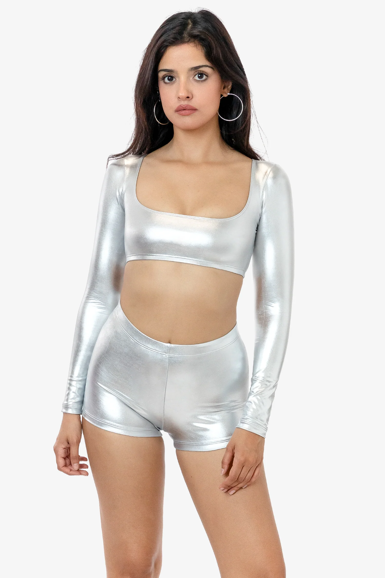 RLA330 - Lamé Mid-Rise Short Short - Image 9