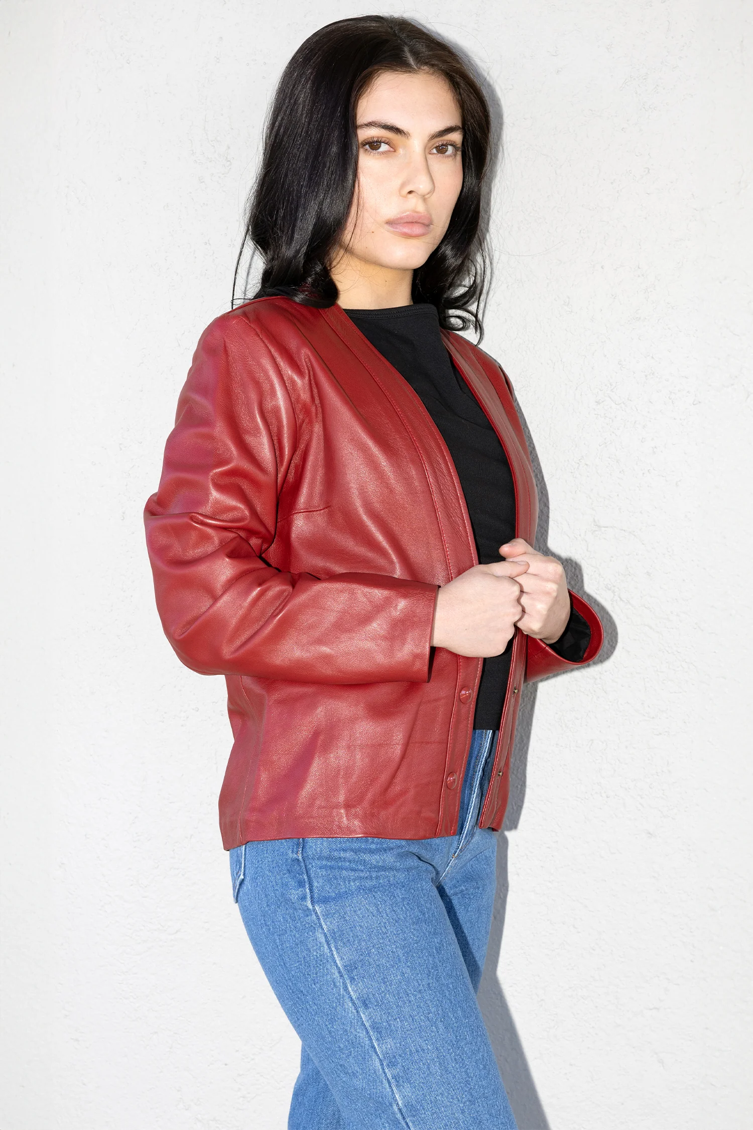 RLH3000 - Leather Collarless Blazer - Image 17