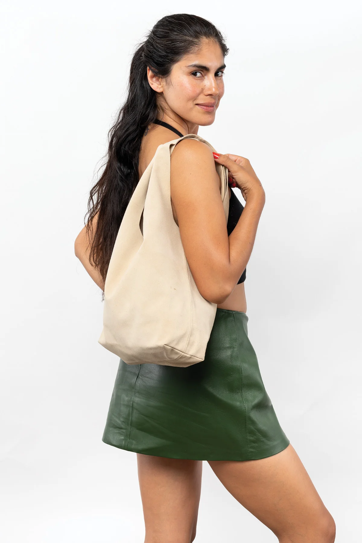 RLH3409 - Raw Suede Shopping Bag - Image 10