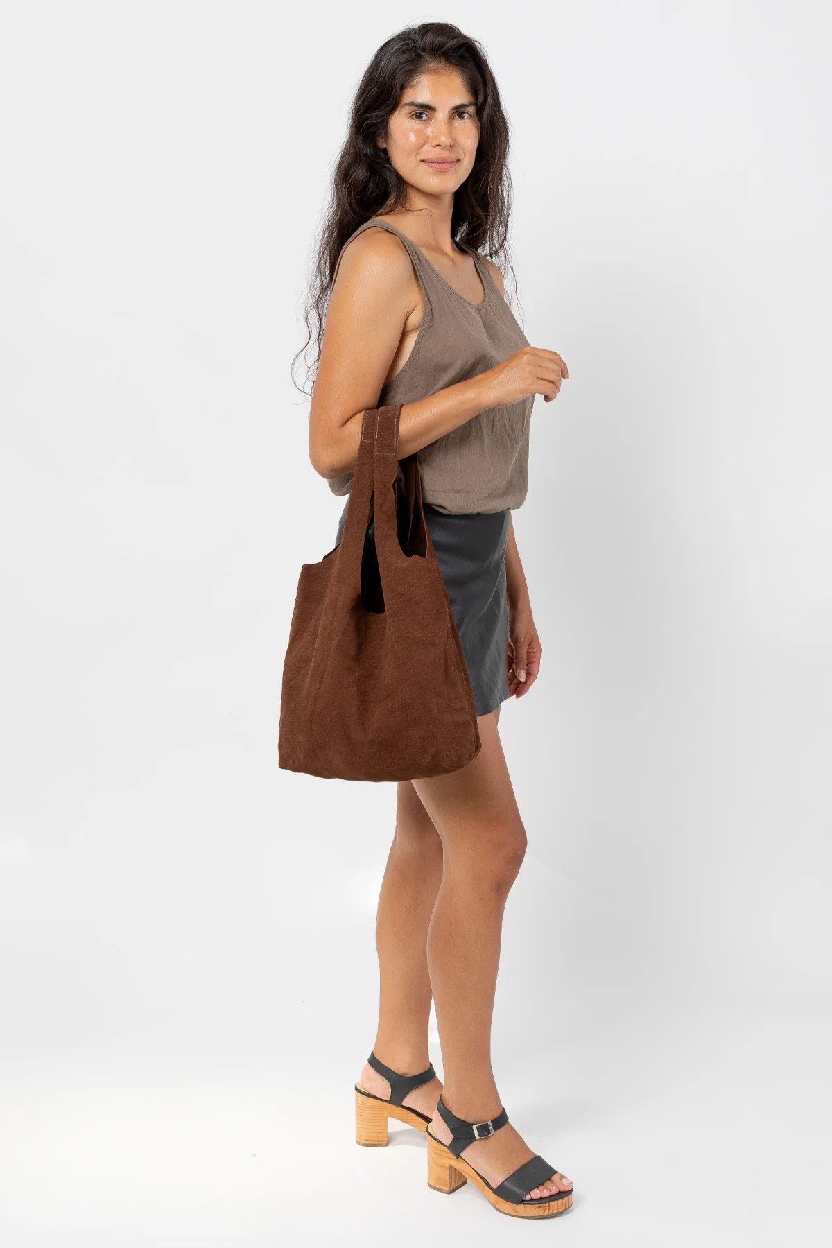RLH3409 - Raw Suede Shopping Bag - Image 11