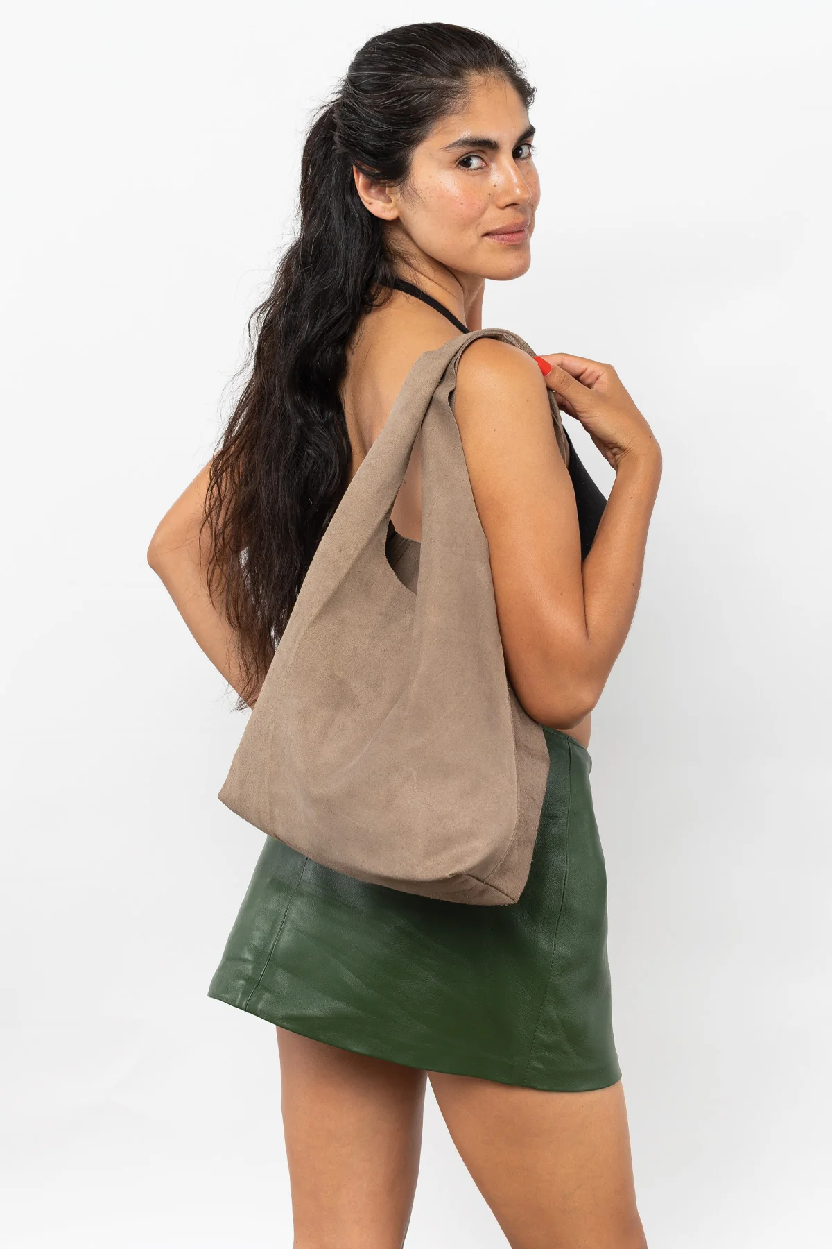 RLH3409 - Raw Suede Shopping Bag - Image 9