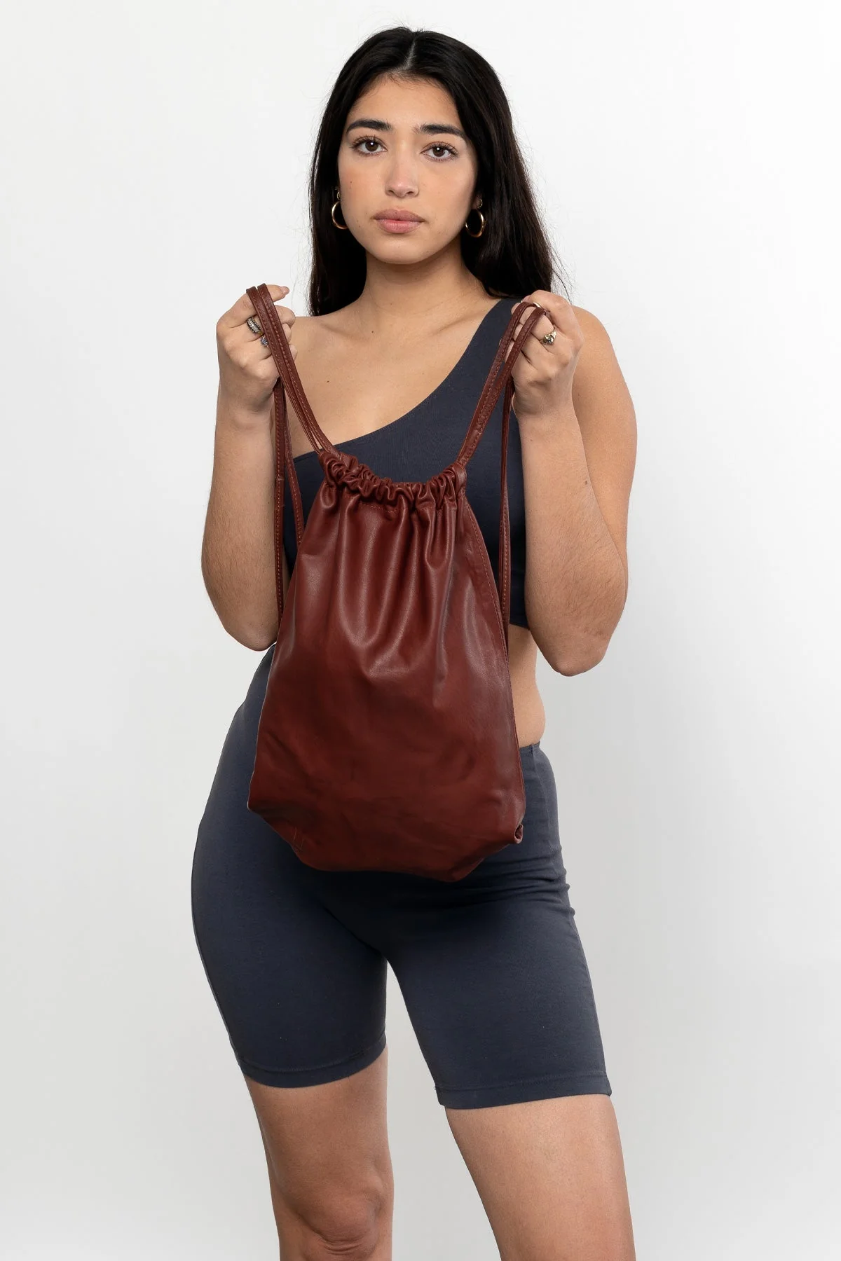 RLH3414 - Unisex Leather Drawstring Backpack - Image 11