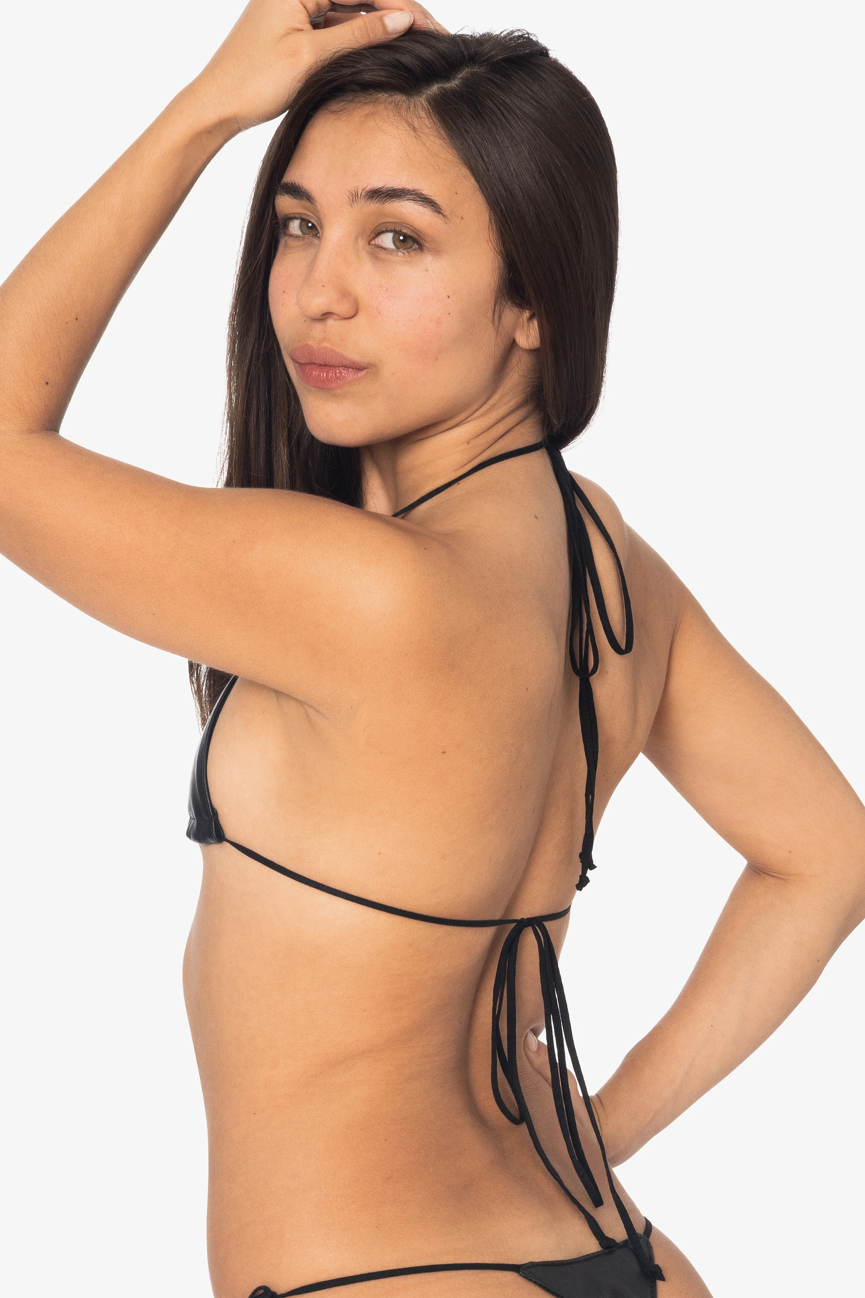 RLH3436 - Leather Nylon String Bikini Top - Image 11