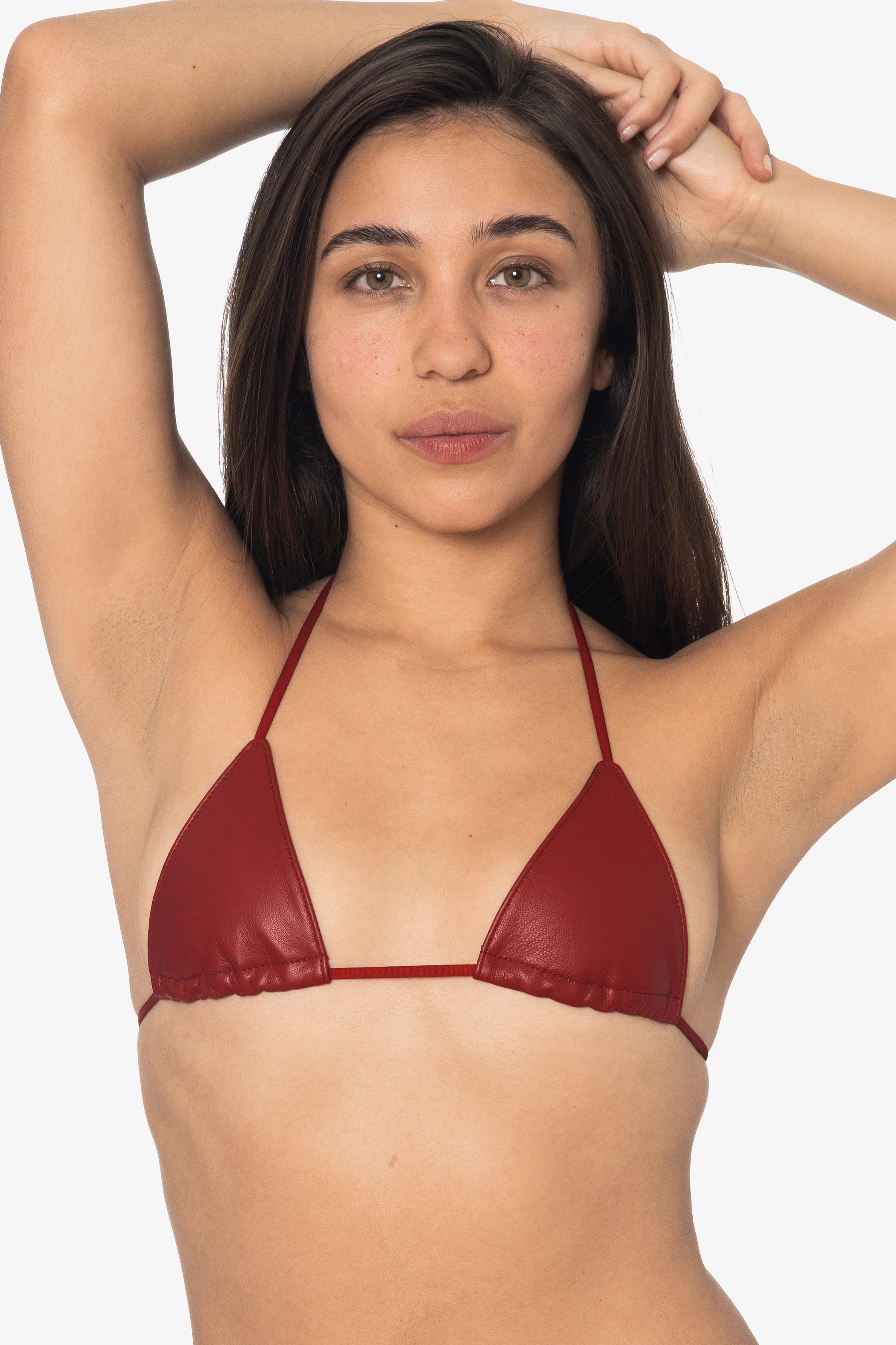 RLH3436 - Leather Nylon String Bikini Top - Image 13