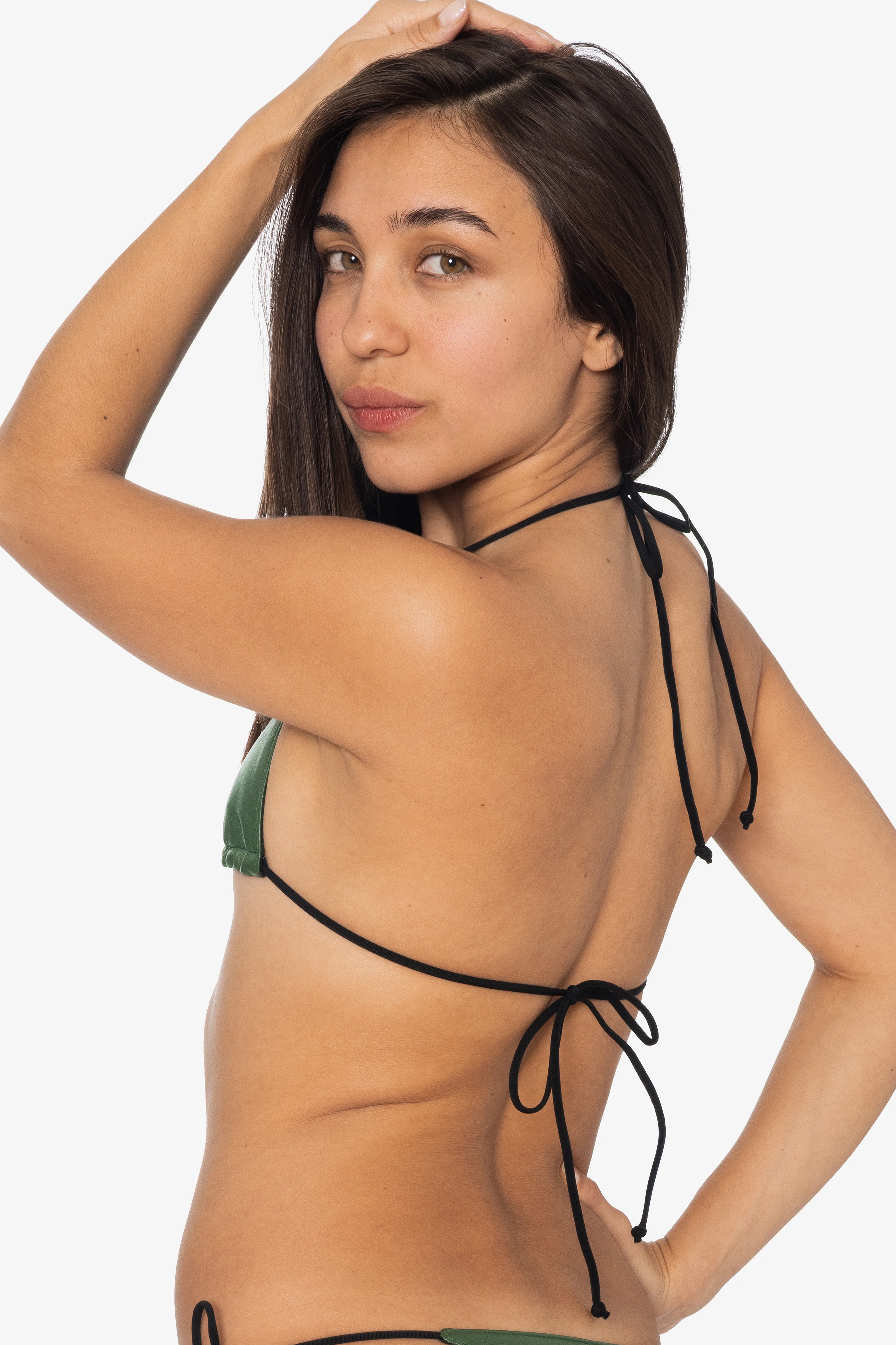 RLH3436 - Leather Nylon String Bikini Top - Image 20