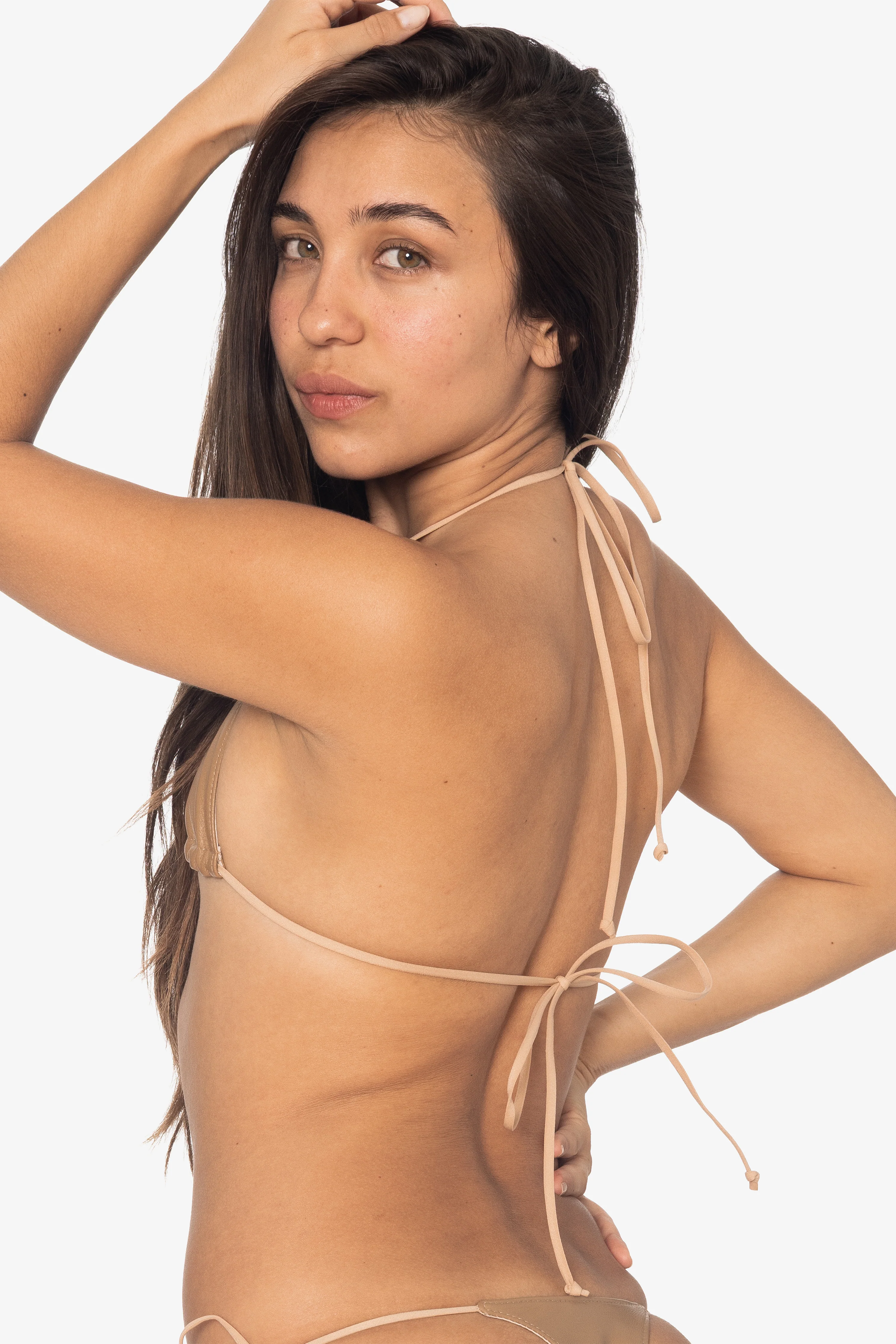 RLH3436 - Leather Nylon String Bikini Top - Image 21