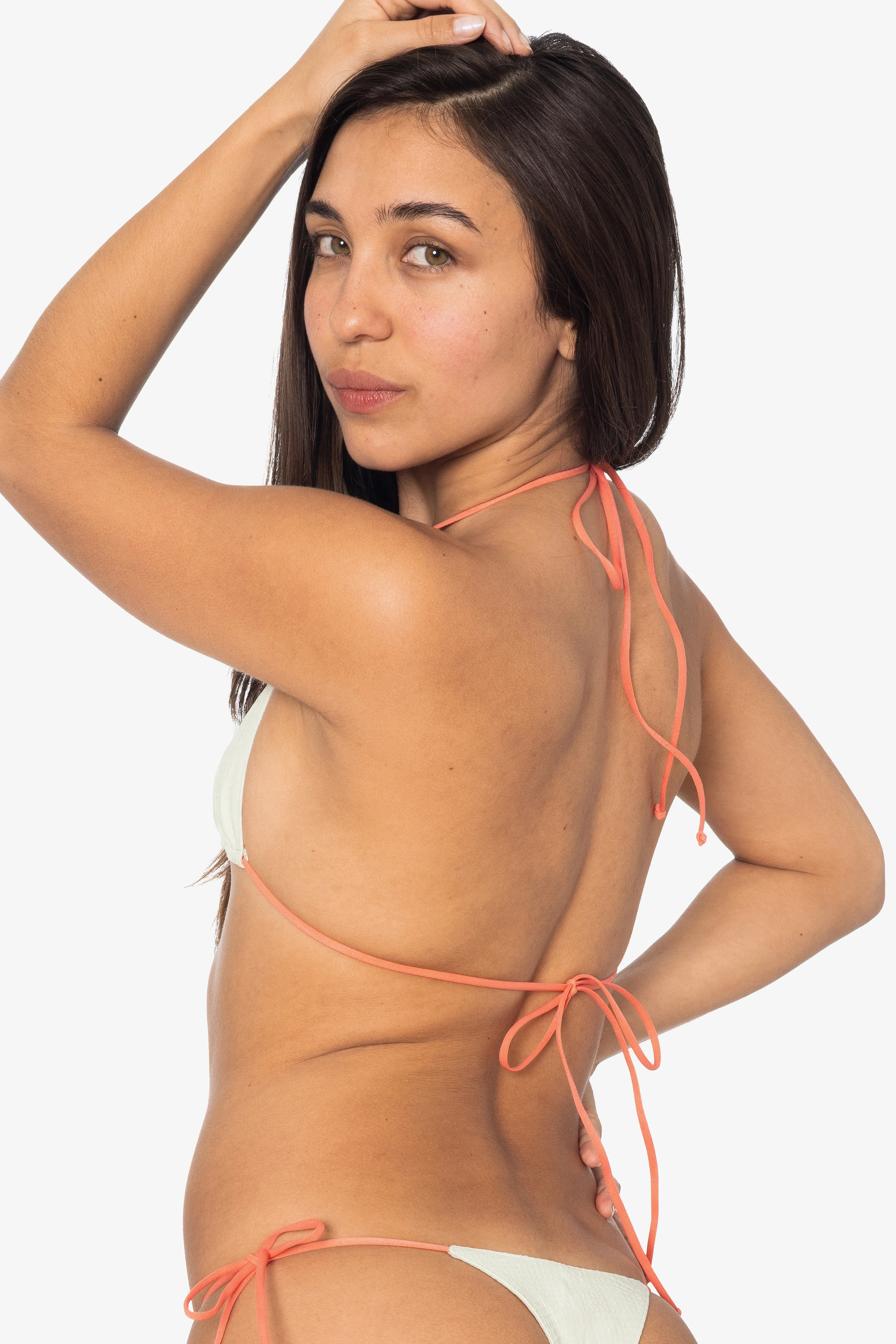 RLH3436 - Leather Nylon String Bikini Top - Image 24