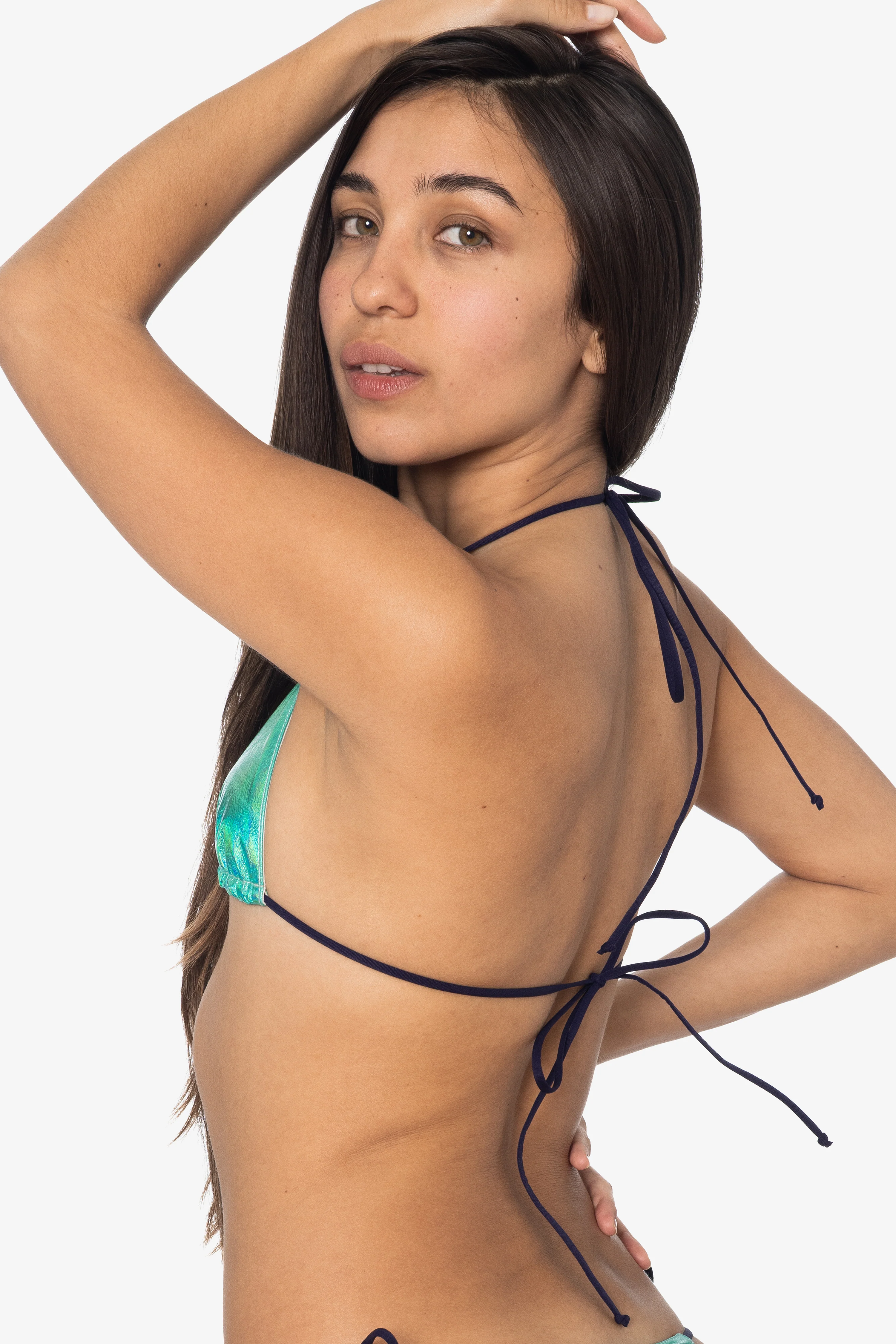 RLH3436 - Leather Nylon String Bikini Top - Image 31