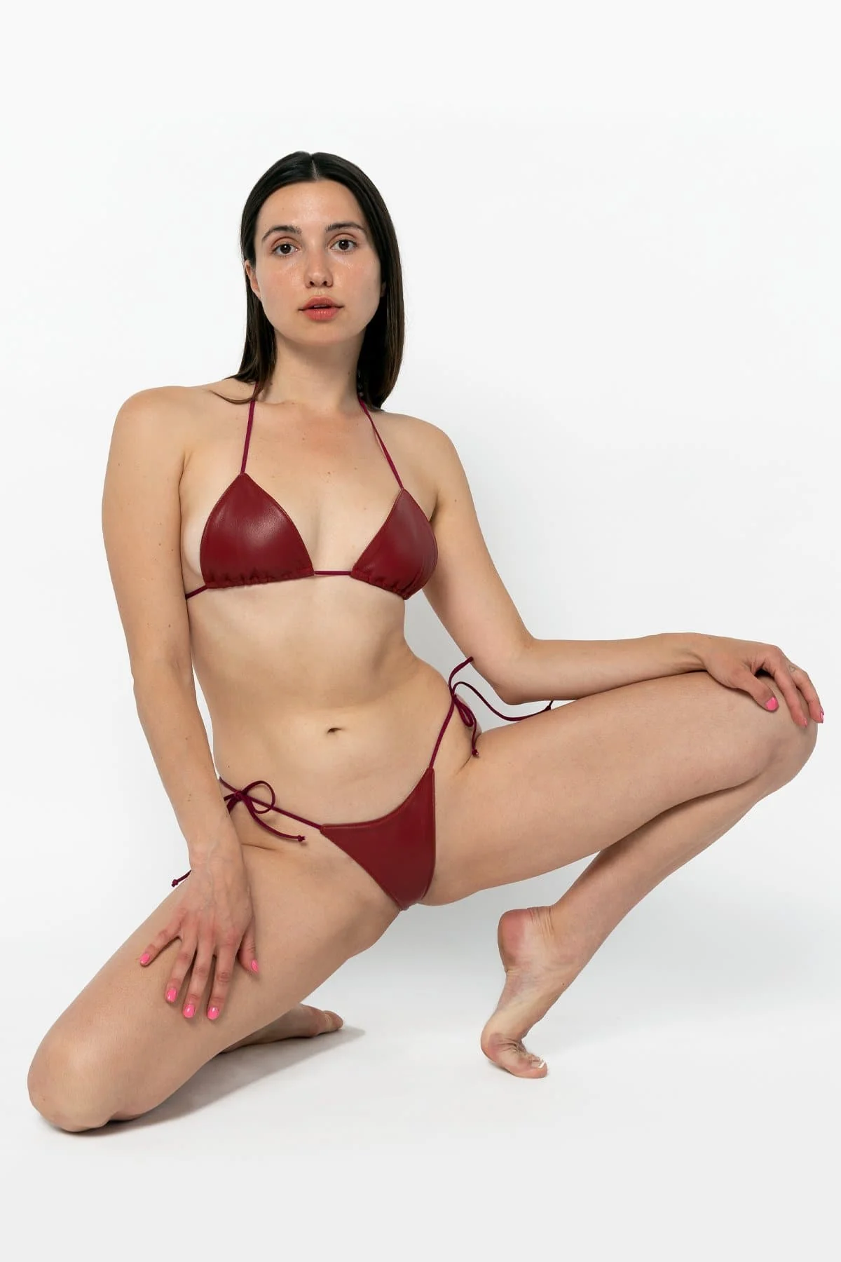 RLH3436 - Leather Nylon String Bikini Top - Image 55