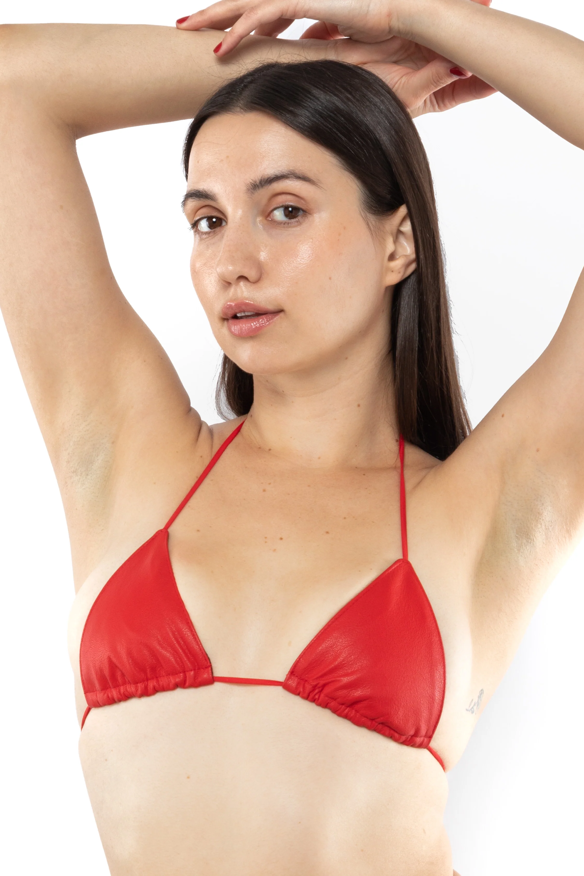 RLH3436 - Leather Nylon String Bikini Top - Image 59