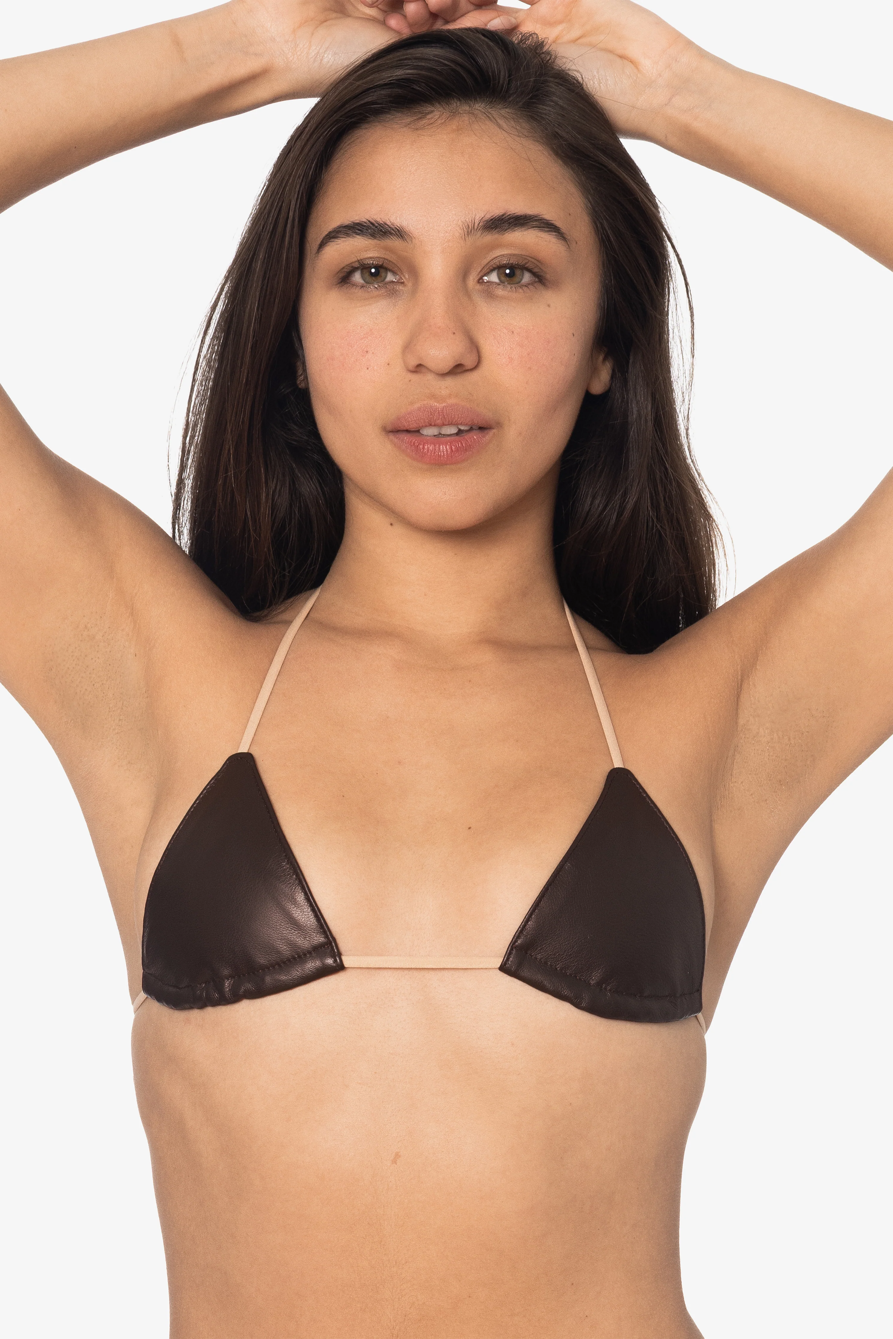 RLH3436 - Leather Nylon String Bikini Top - Image 7
