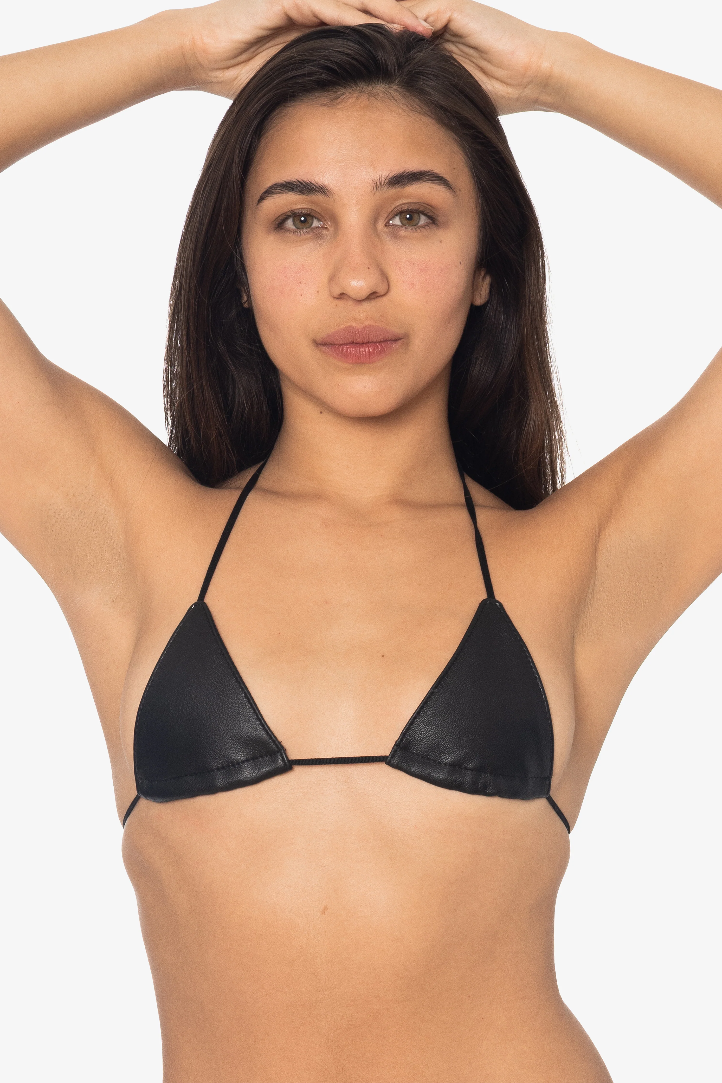 RLH3436 - Leather Nylon String Bikini Top - Image 9