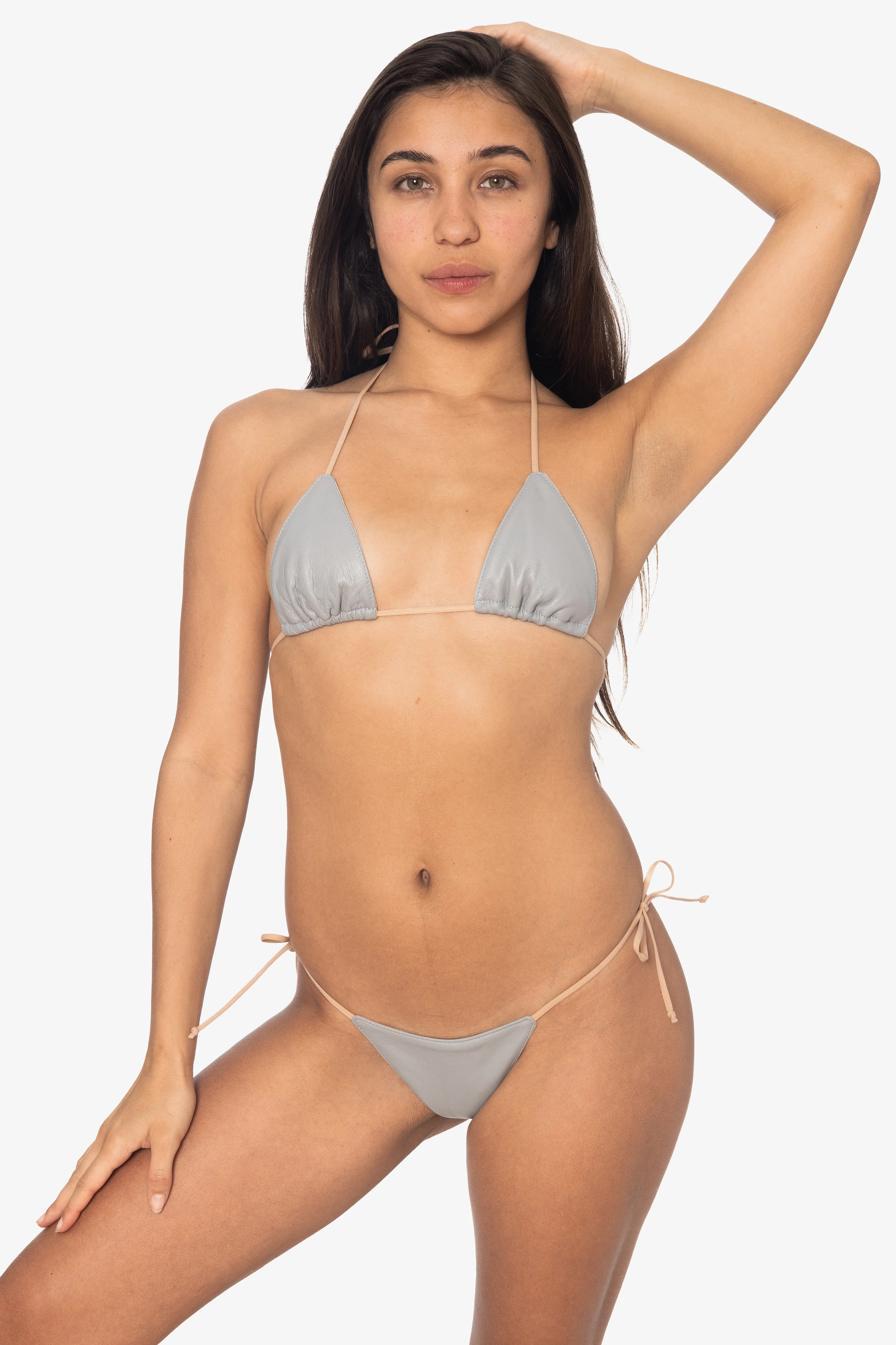 RLH3437 - Leather Thong Nylon String Bikini Bottom - Image 15
