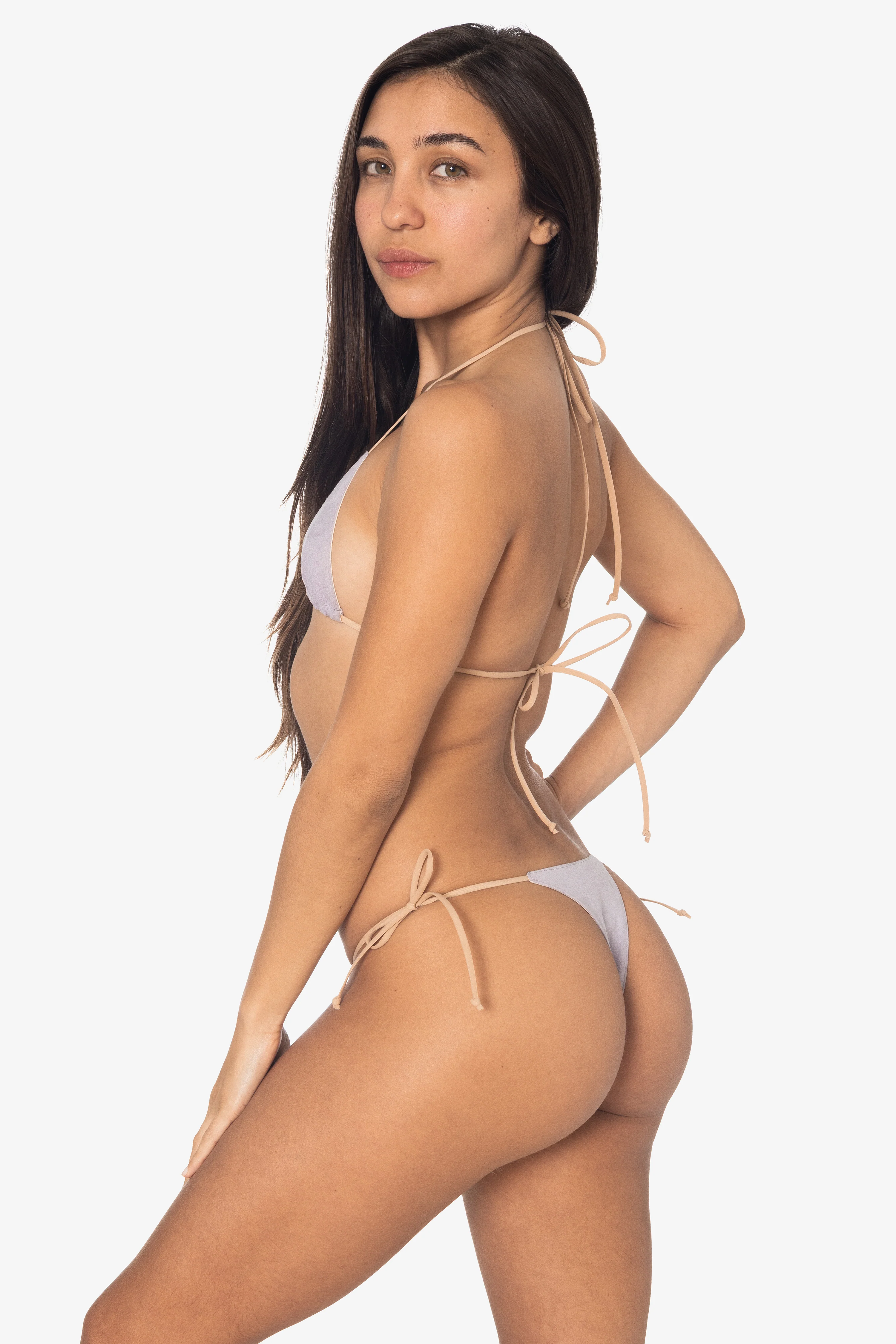 RLH3437 - Leather Thong Nylon String Bikini Bottom - Image 18
