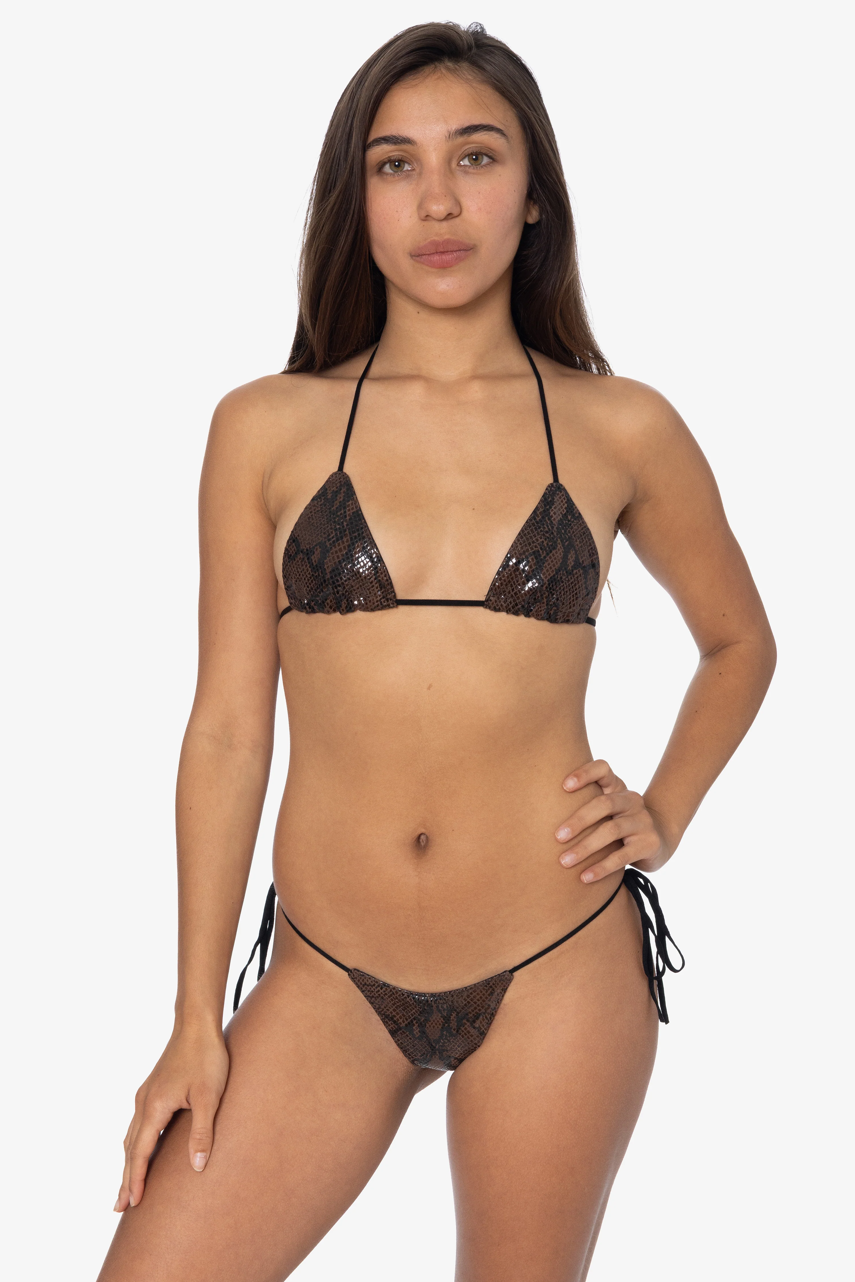 RLH3437 - Leather Thong Nylon String Bikini Bottom - Image 85