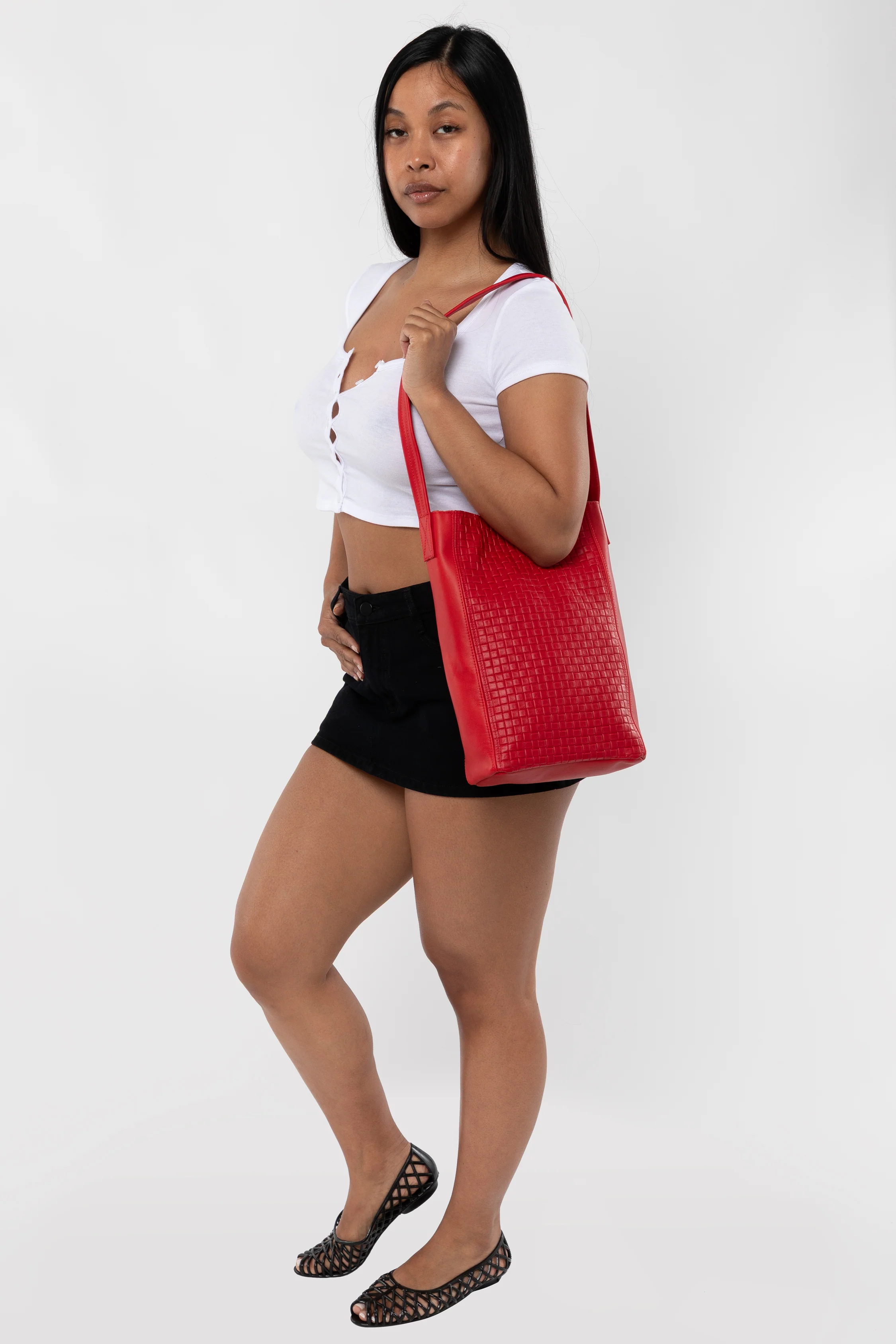 RLH3482 - Woven Leather Slim Tote - Image 22