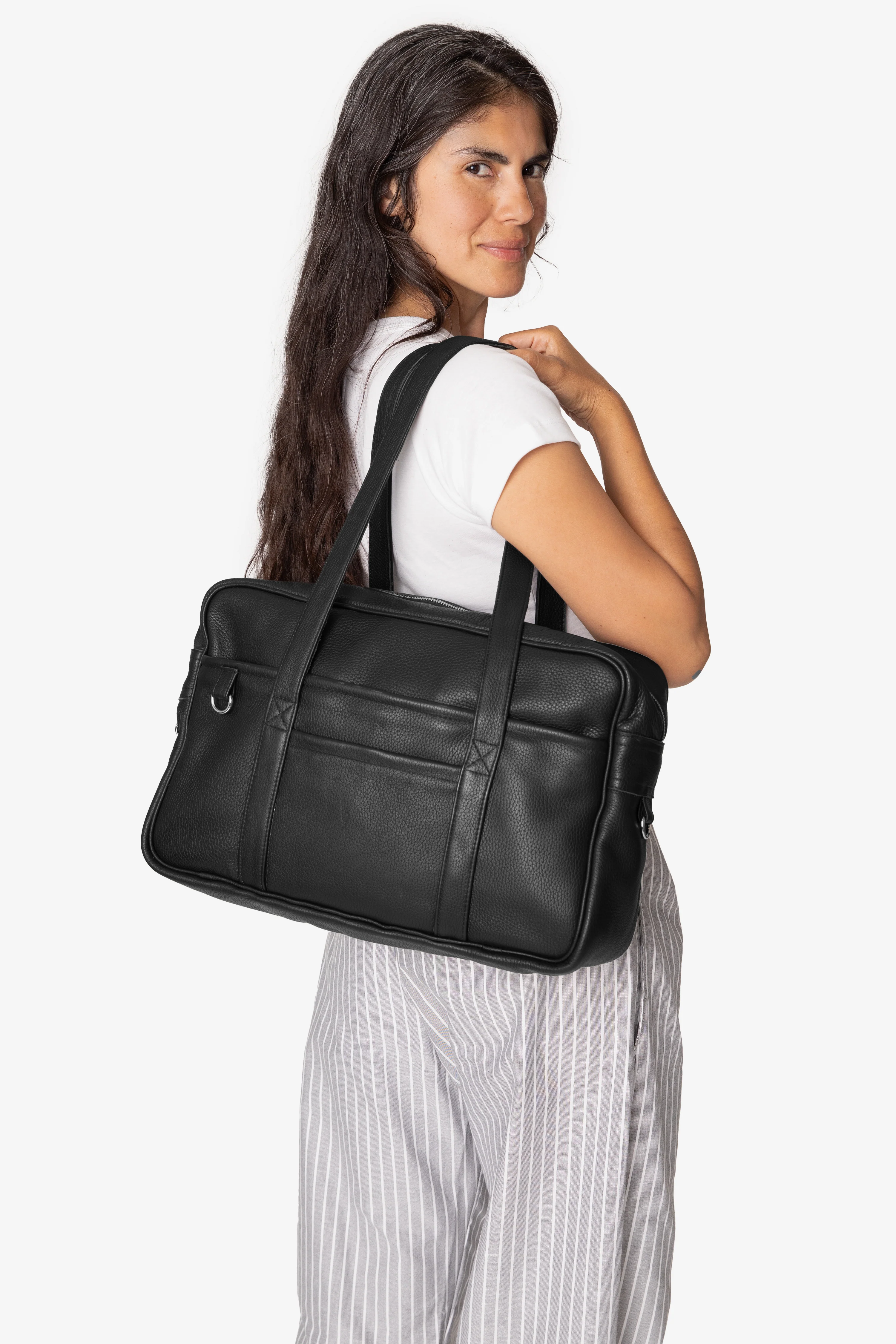 RLH504 - Unisex Leather School Satchel - Image 3