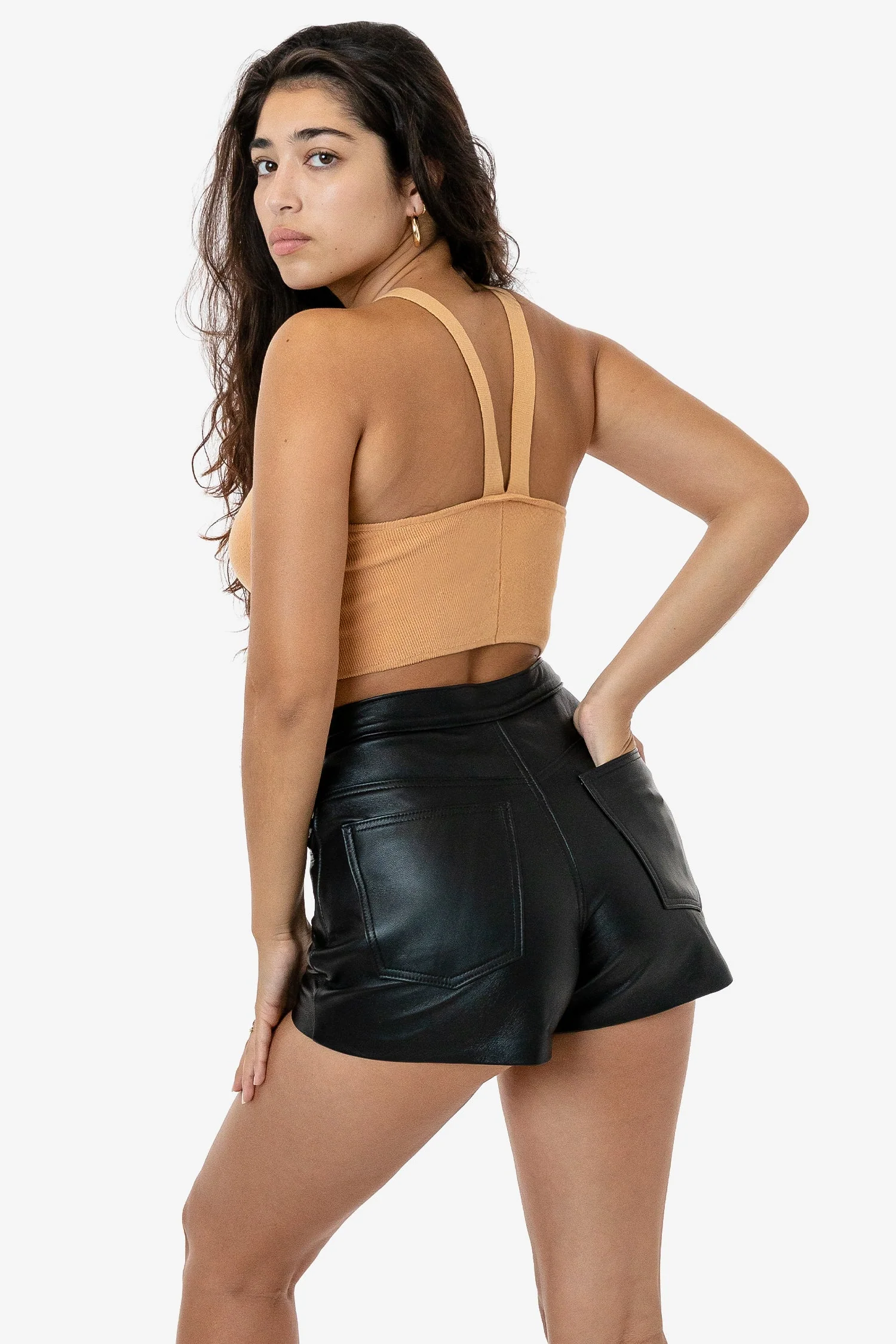 RLH746 - Leather Front Tie Up Short - Image 9