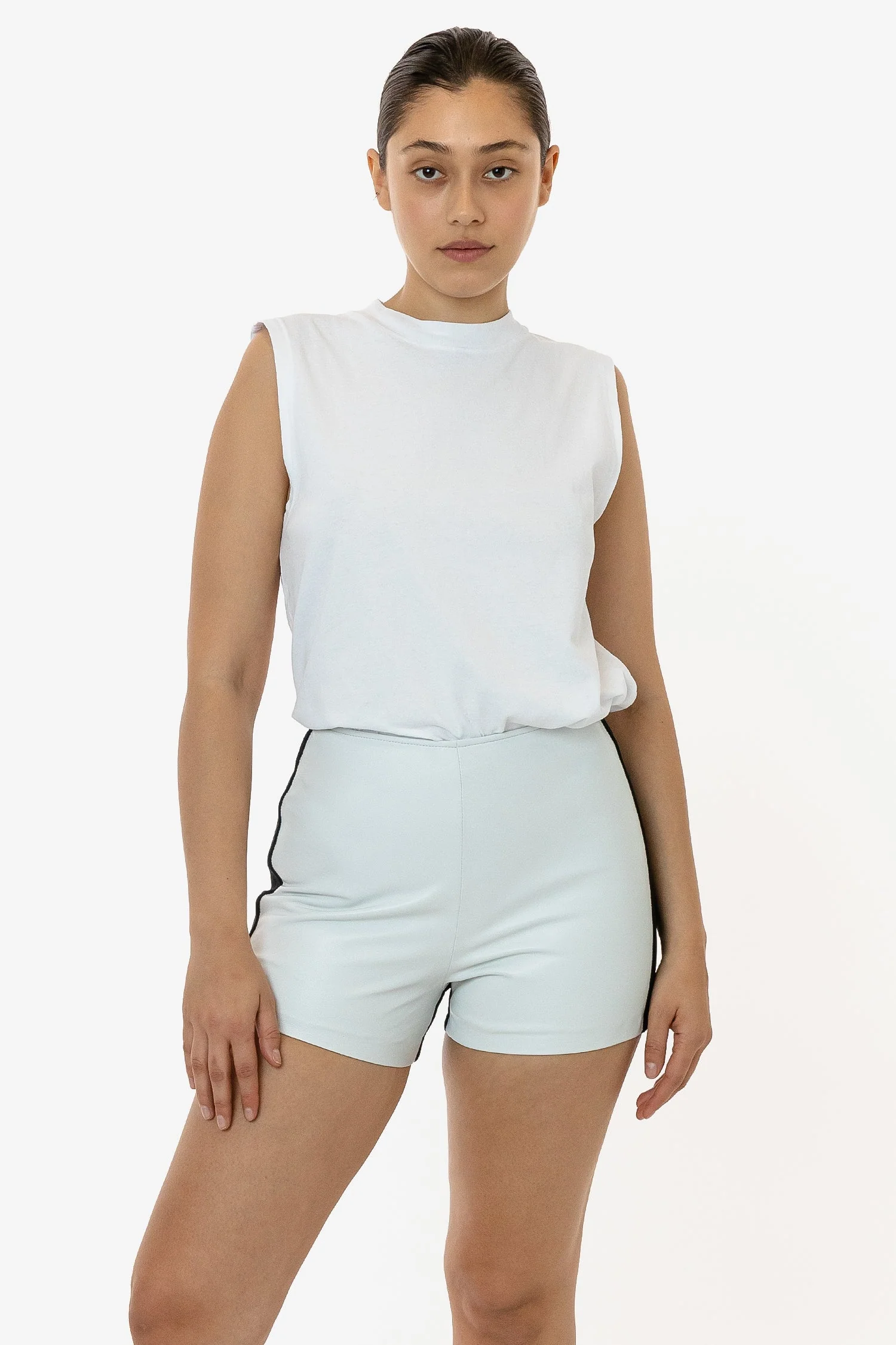 RLH747 - 2 Tone Leather Ottoman Short - Image 2
