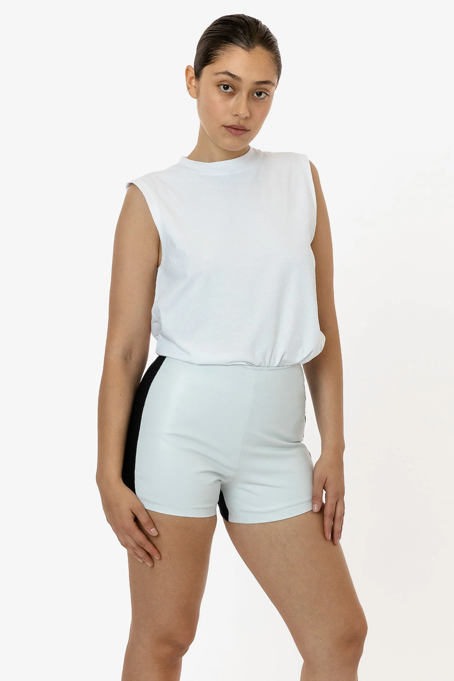 RLH747 - 2 Tone Leather Ottoman Short - Image 4