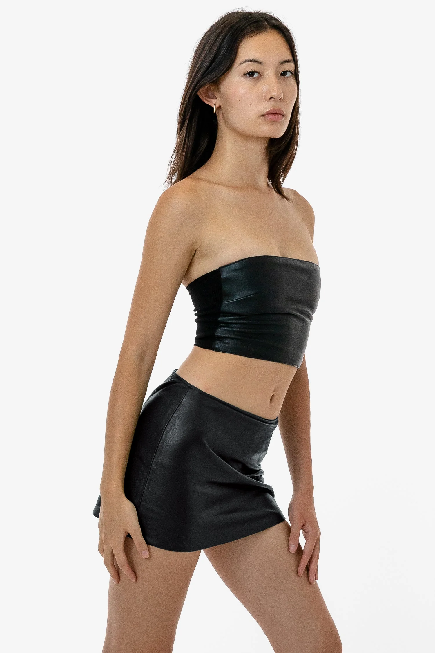 RLH767 - 2 Tone Leather Ottoman Tube Top - Image 3
