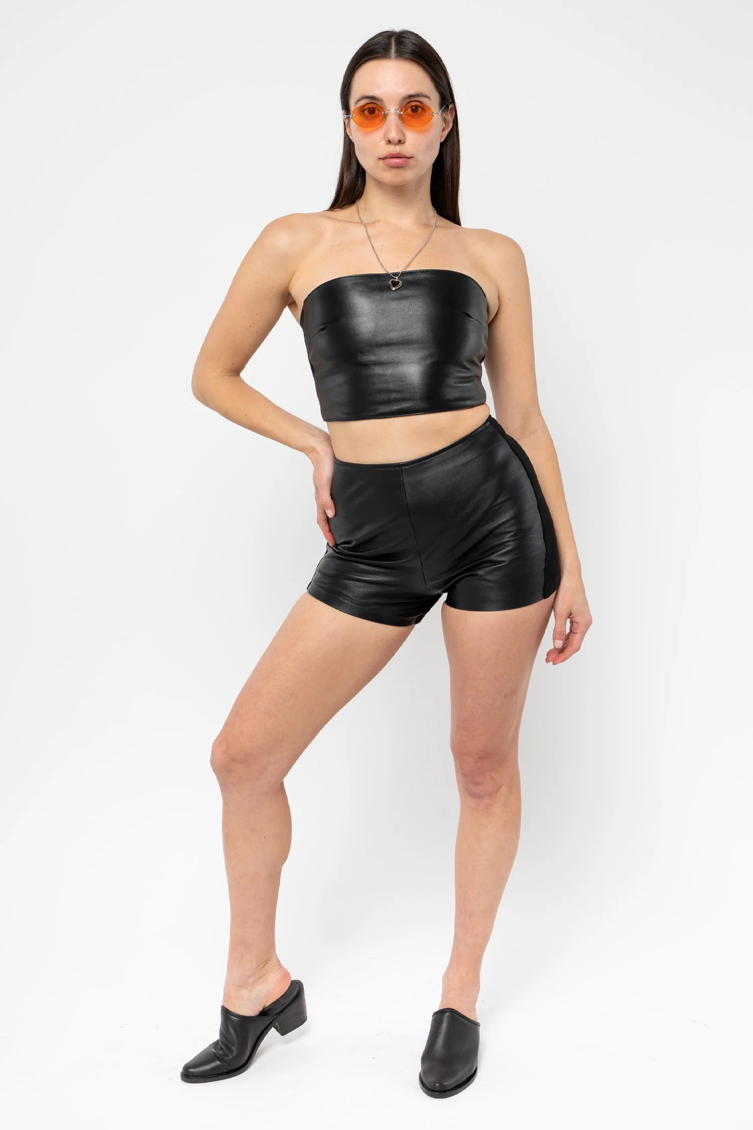 RLH767 - 2 Tone Leather Ottoman Tube Top - Image 7