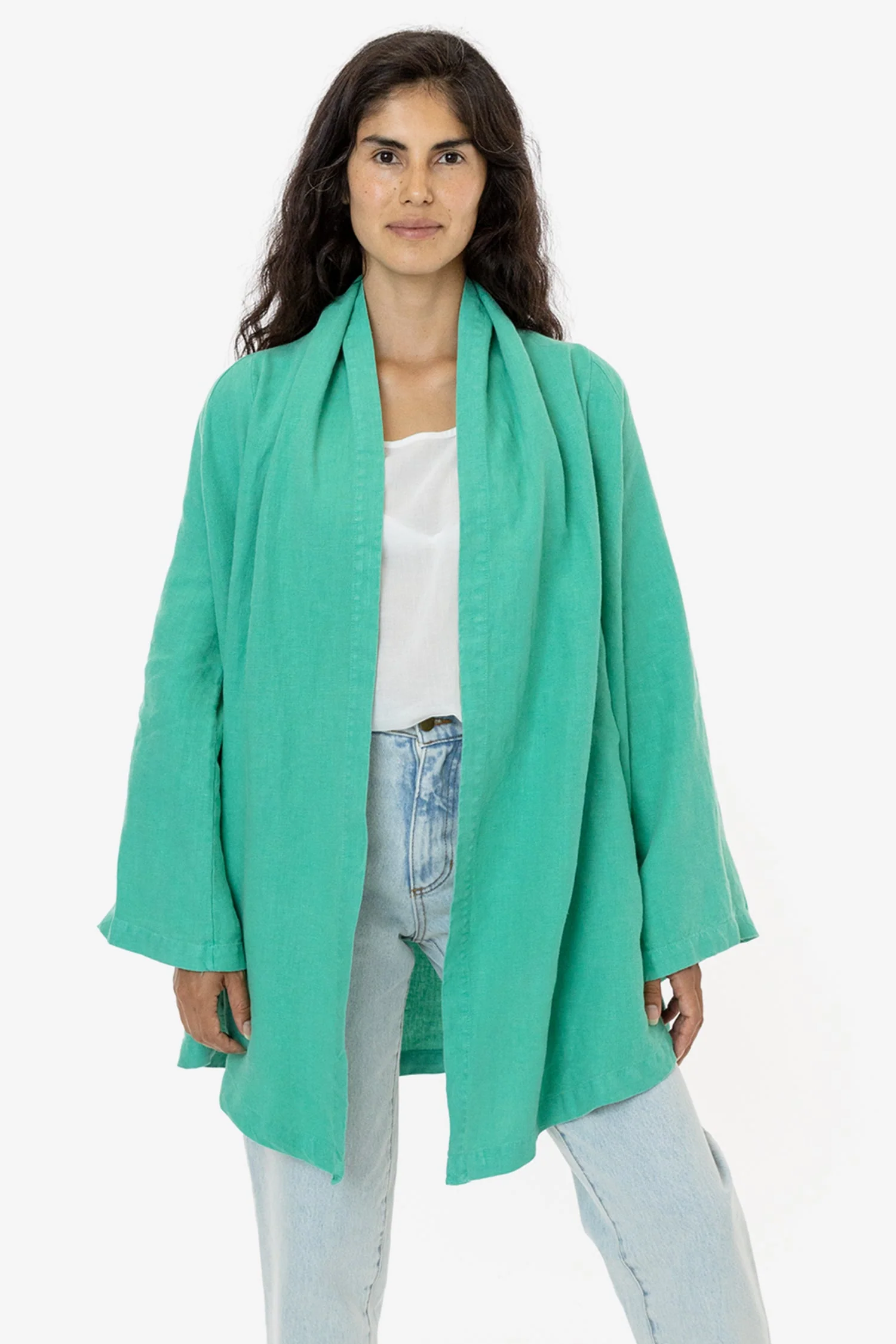 RLIN12GD - Linen Front Tie Cardigan - Image 2