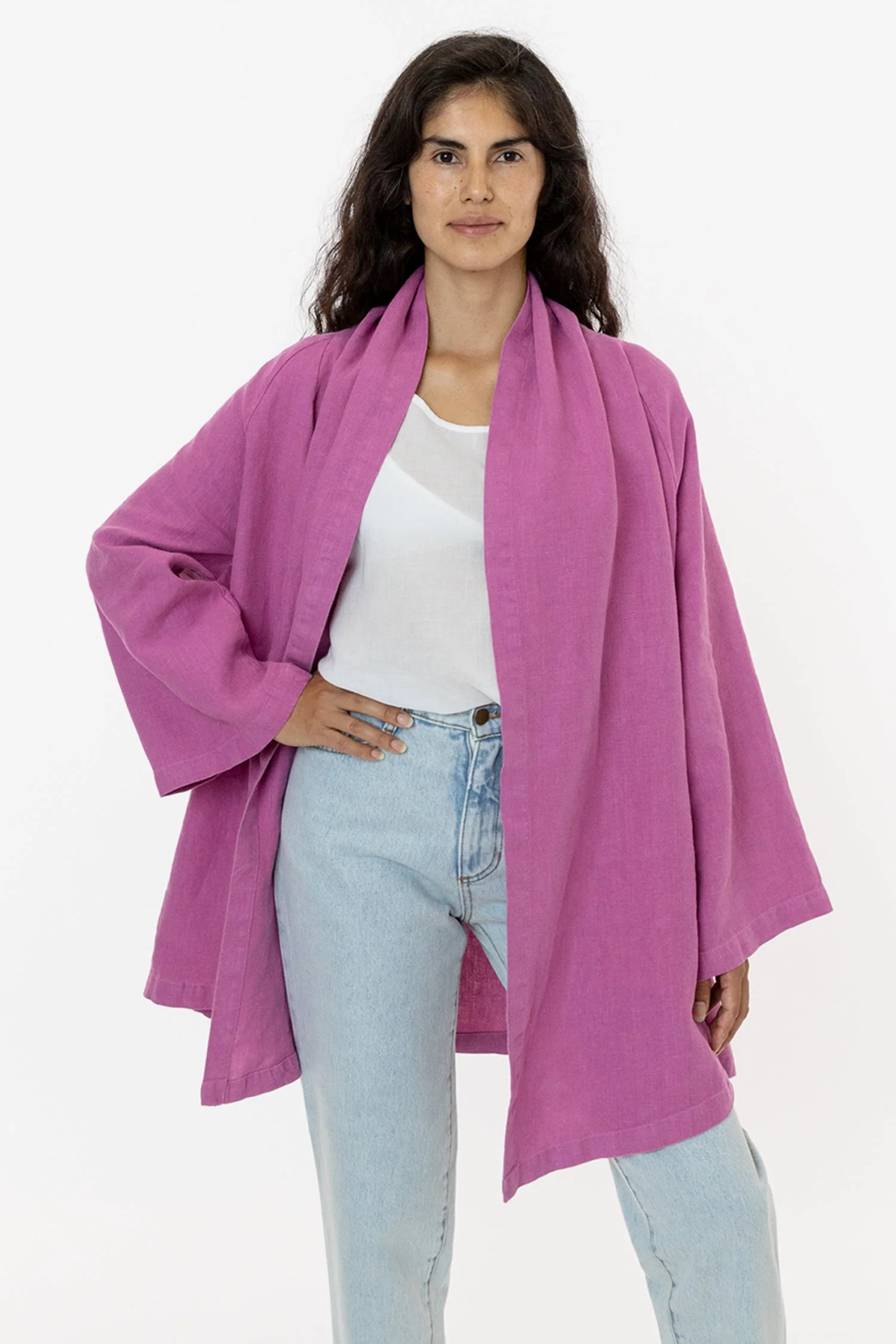 RLIN12GD - Linen Front Tie Cardigan - Image 3