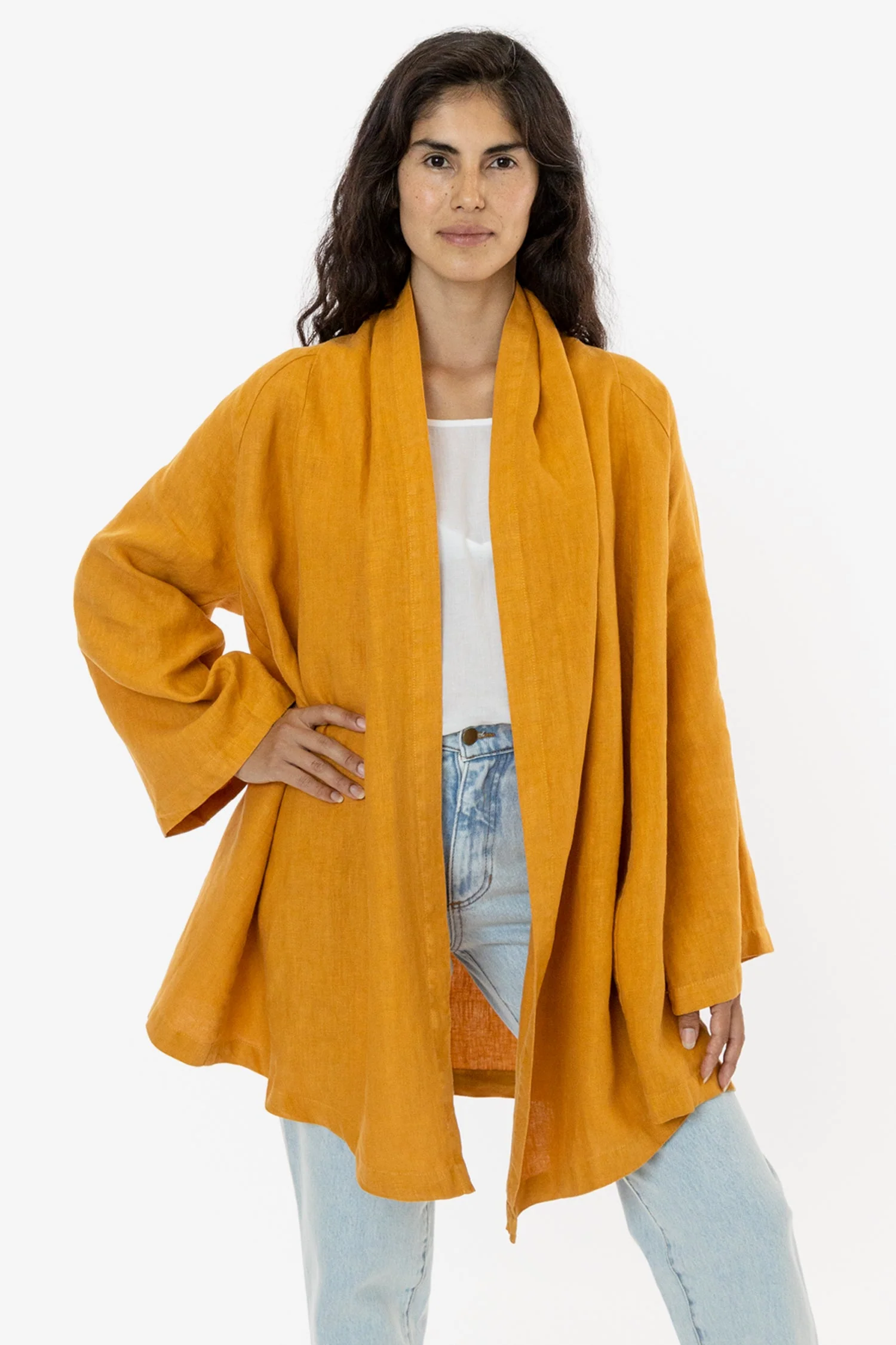 RLIN12GD - Linen Front Tie Cardigan - Image 5