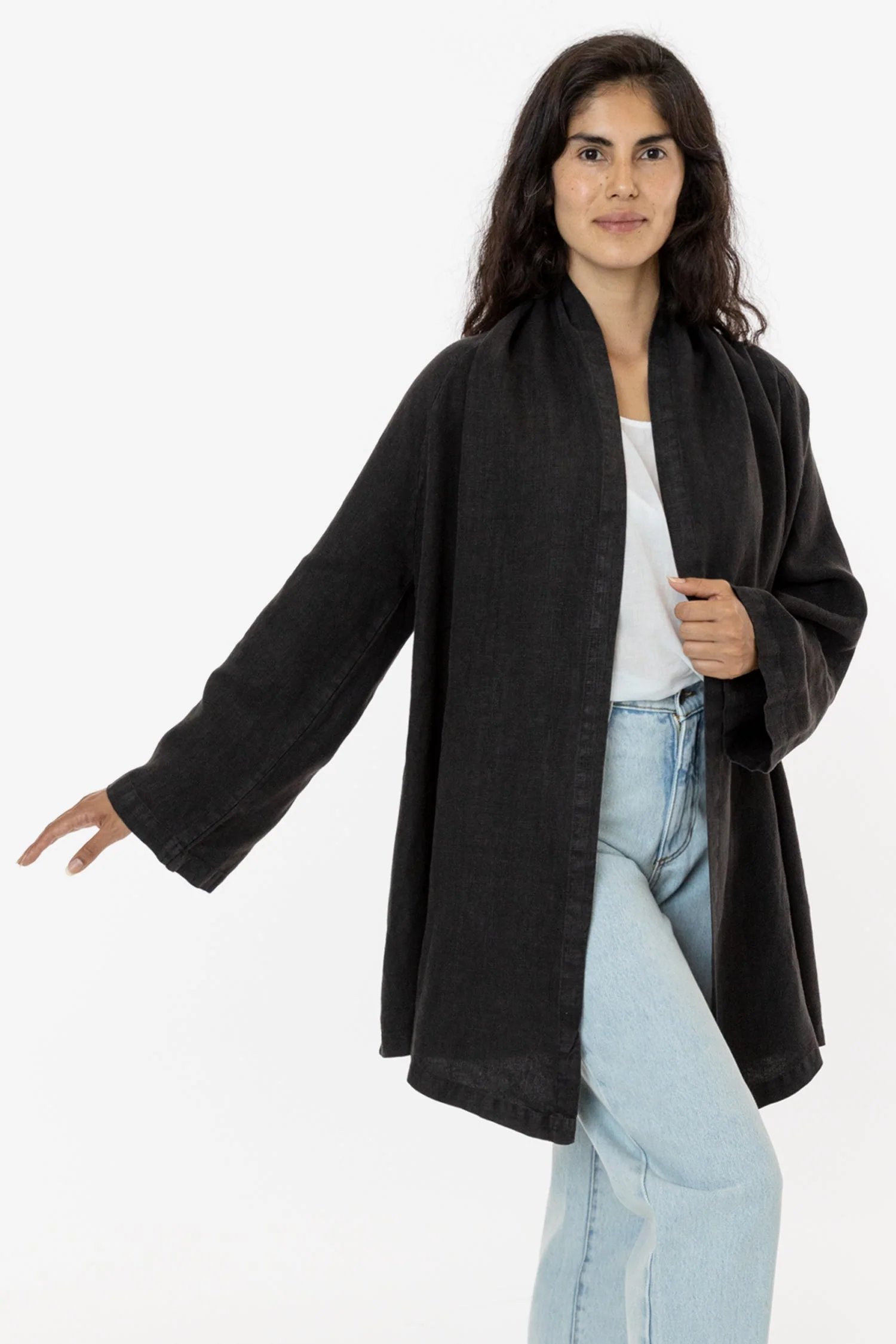RLIN12GD - Linen Front Tie Cardigan - Image 6