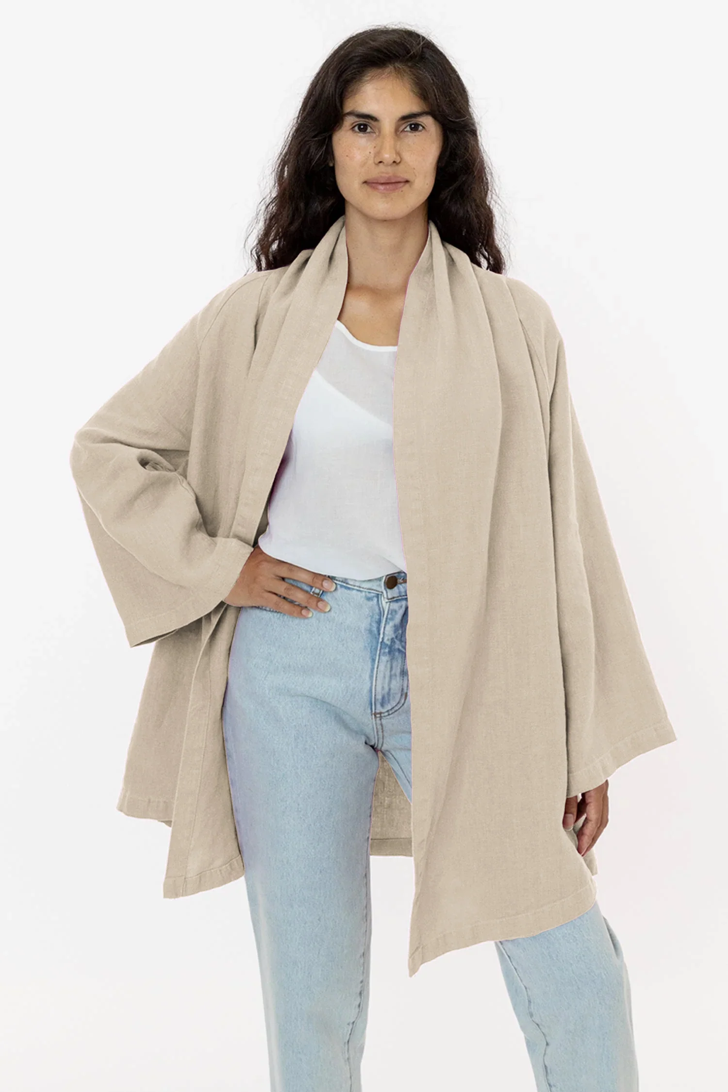 RLIN12GD - Linen Front Tie Cardigan - Image 7
