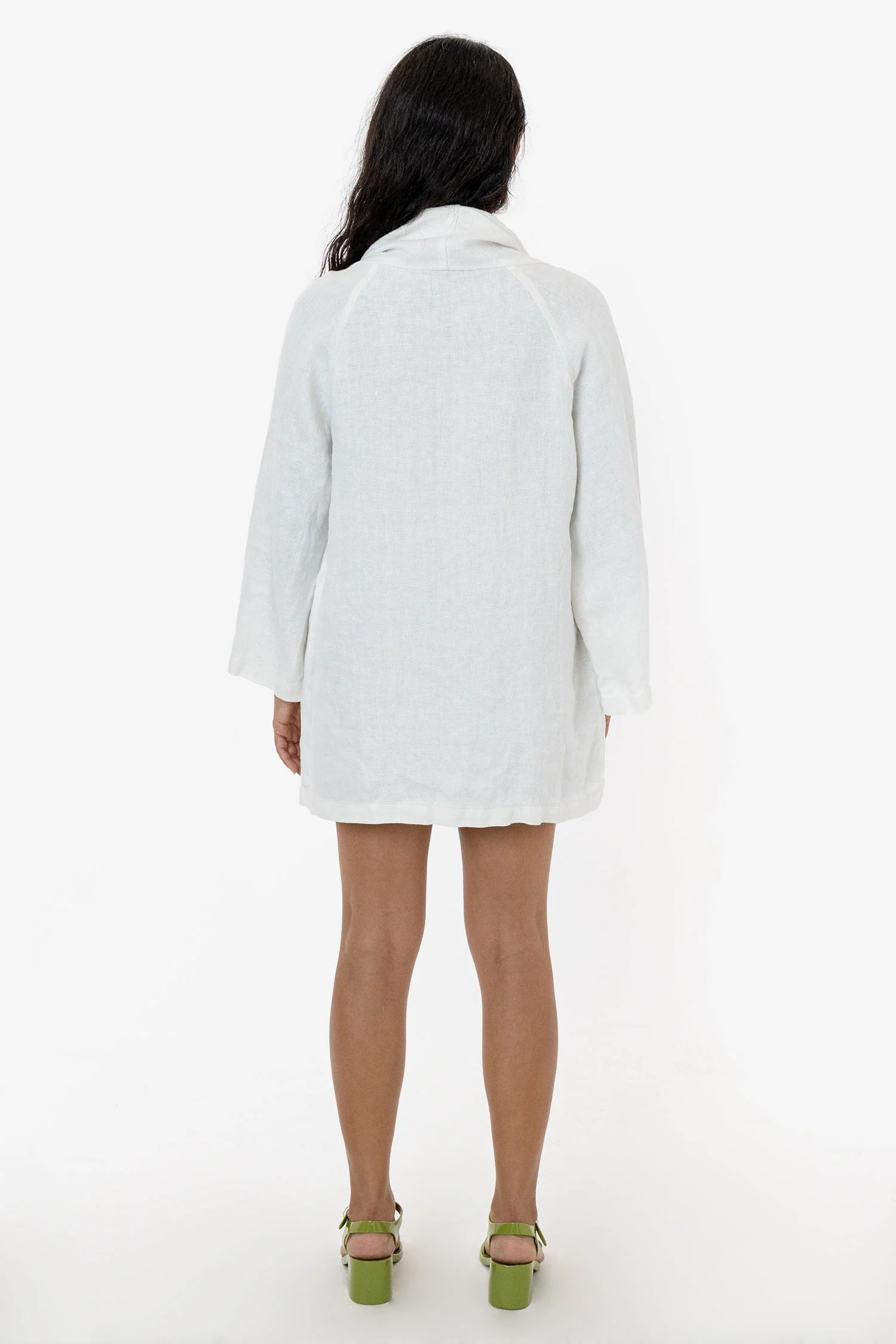 RLINBURGD - Linen Burlap Tie Front Cardigan - Image 6