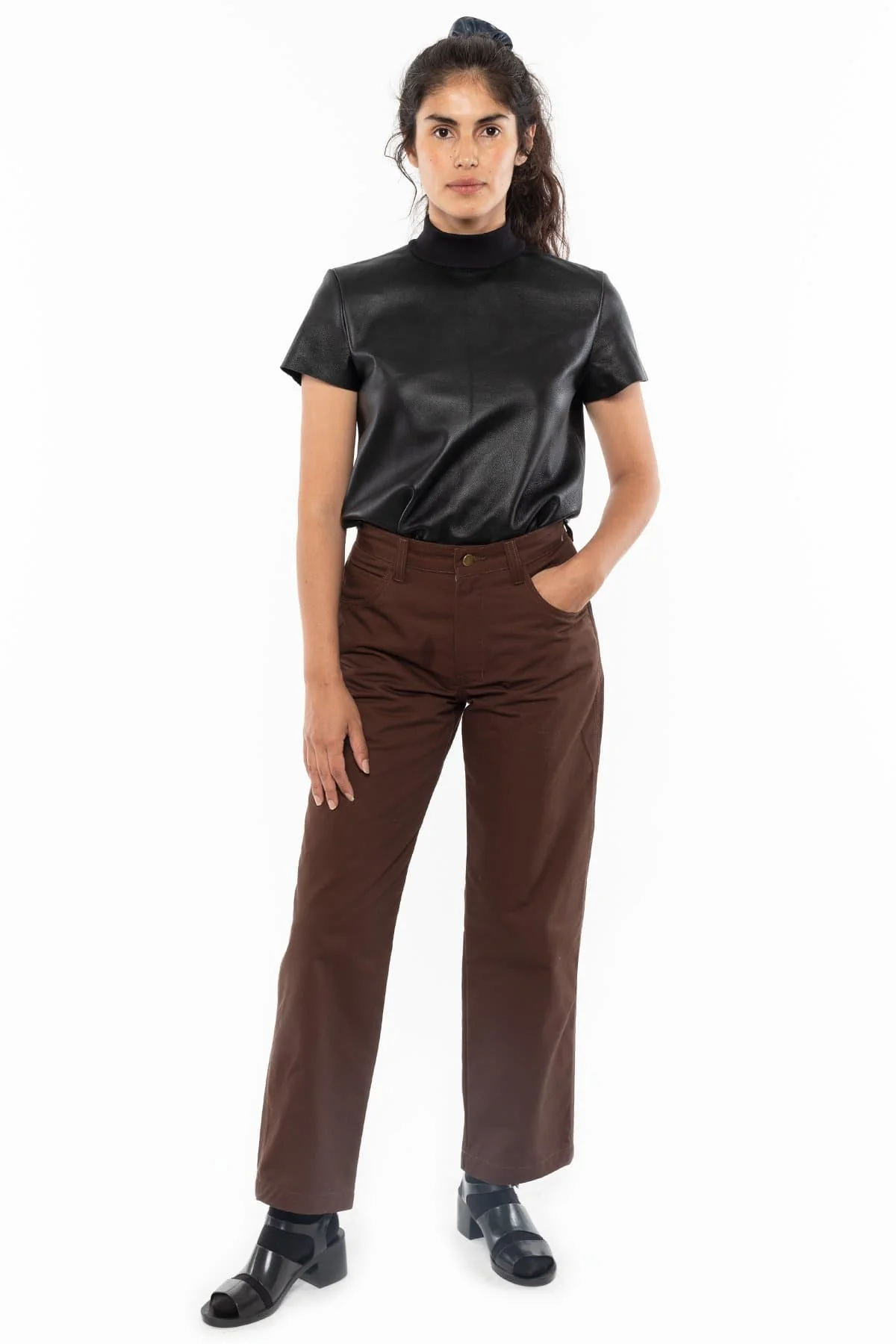 RLTH3401 - Leather Mockneck Tee - Image 19
