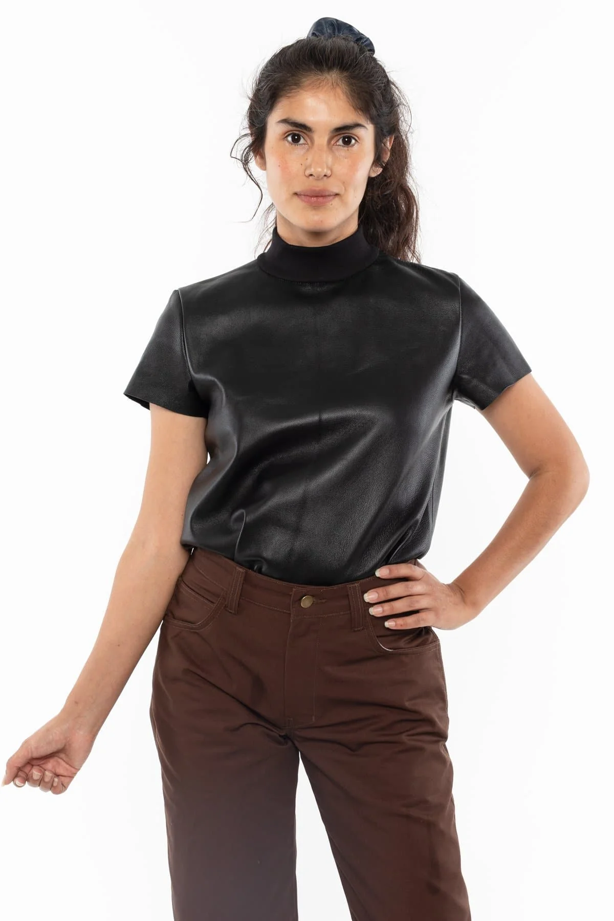 RLTH3401 - Leather Mockneck Tee - Image 20
