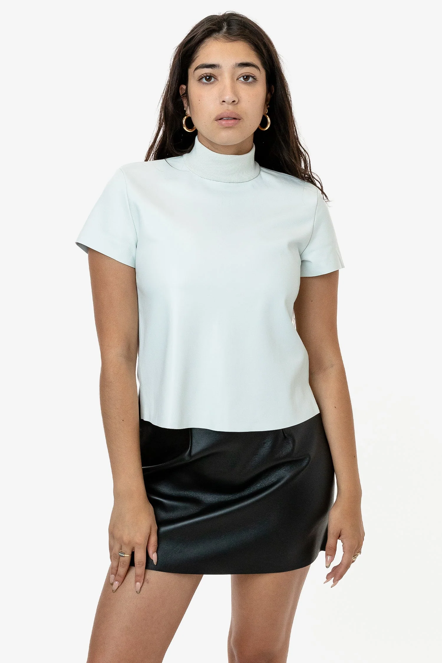RLTH3401 - Leather Mockneck Tee - Image 6
