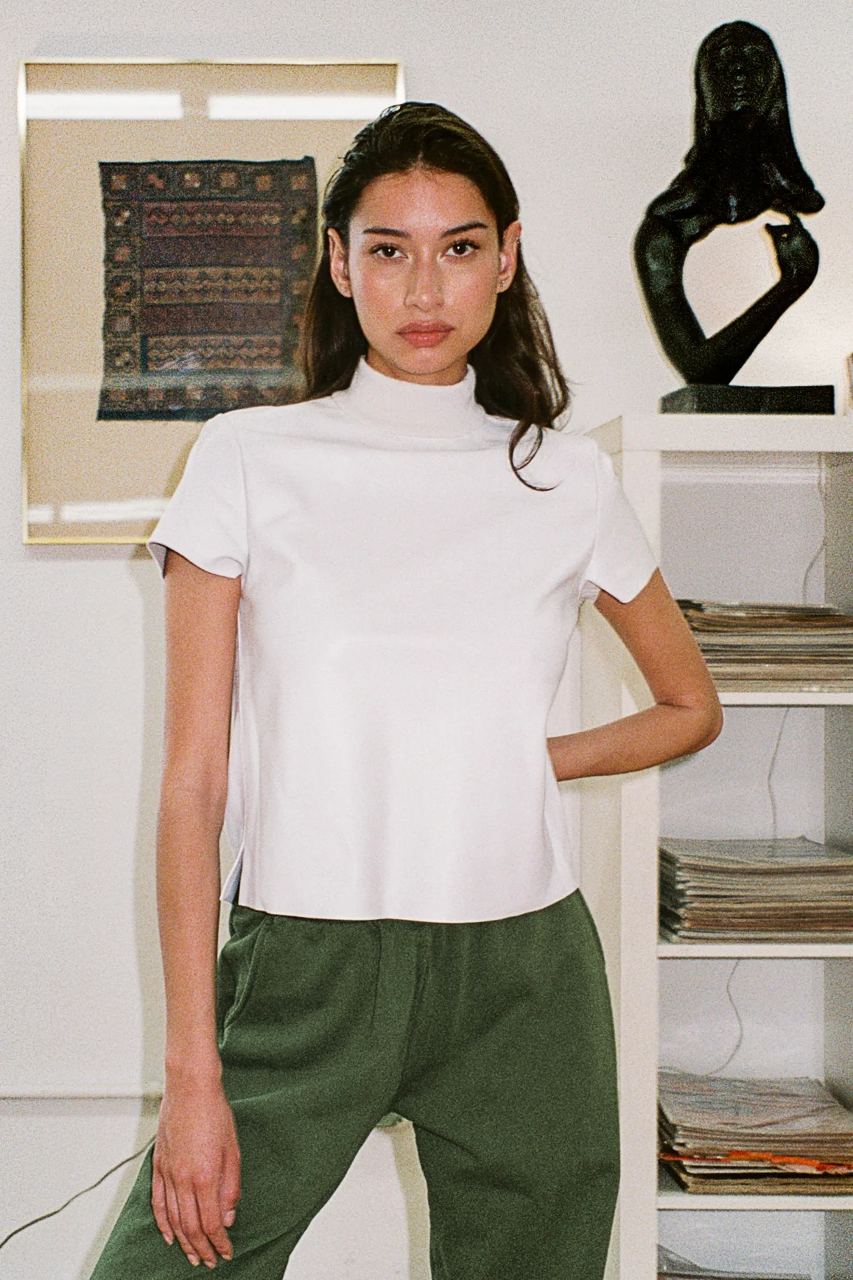 RLTH3401 - Leather Mockneck Tee - Image 9