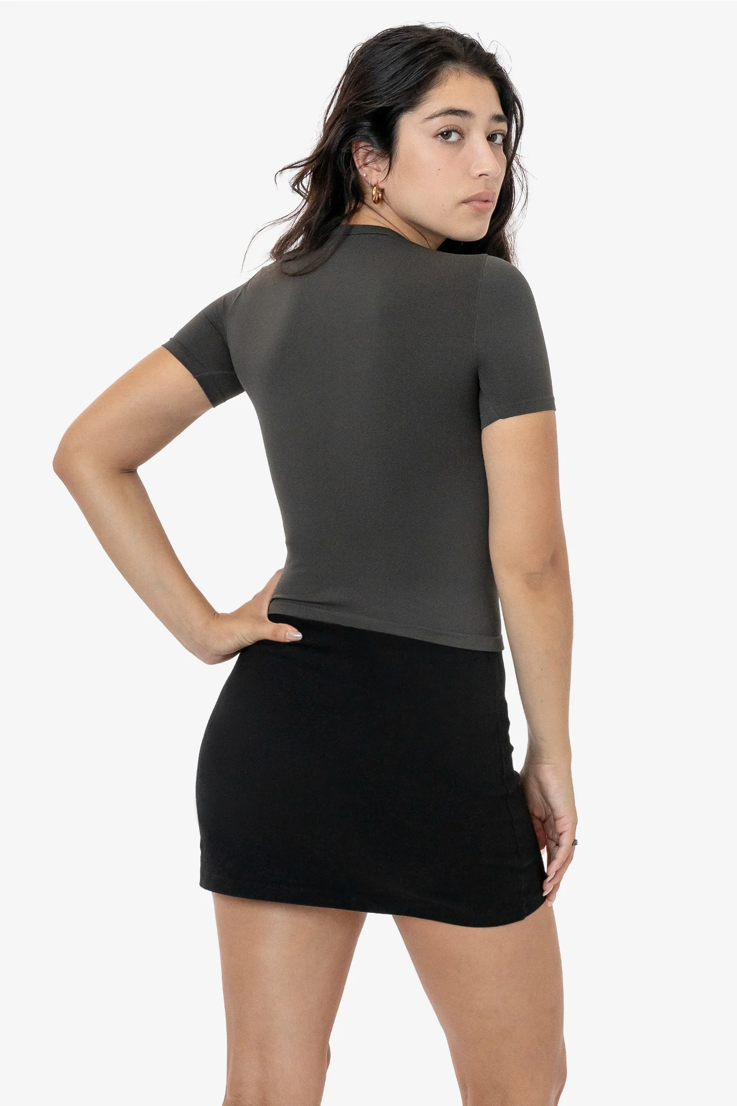 RN378 - Nylon Short Sleeve Crewneck Fitted Tee - Image 10