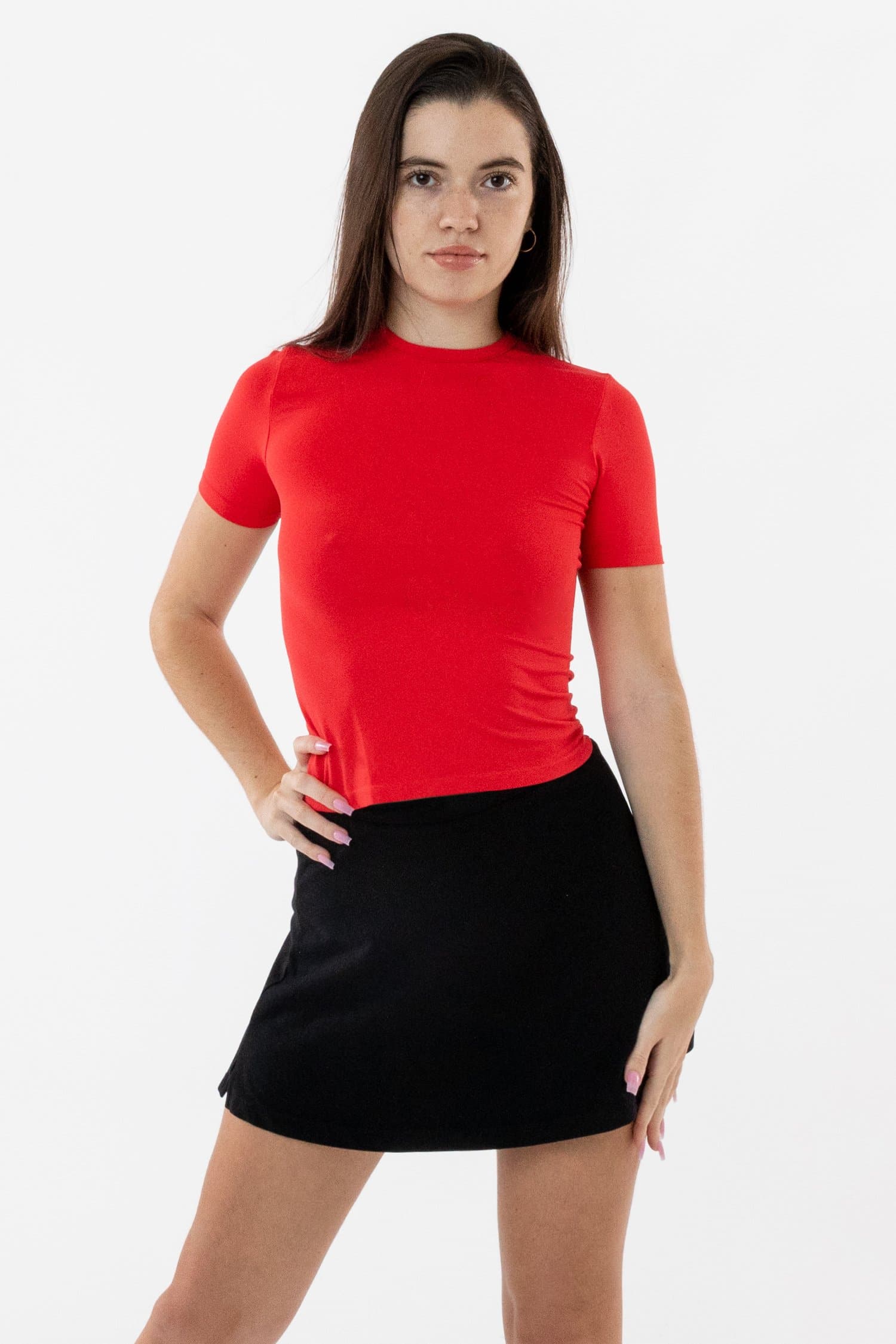 RN378 - Nylon Short Sleeve Crewneck Fitted Tee - Image 3
