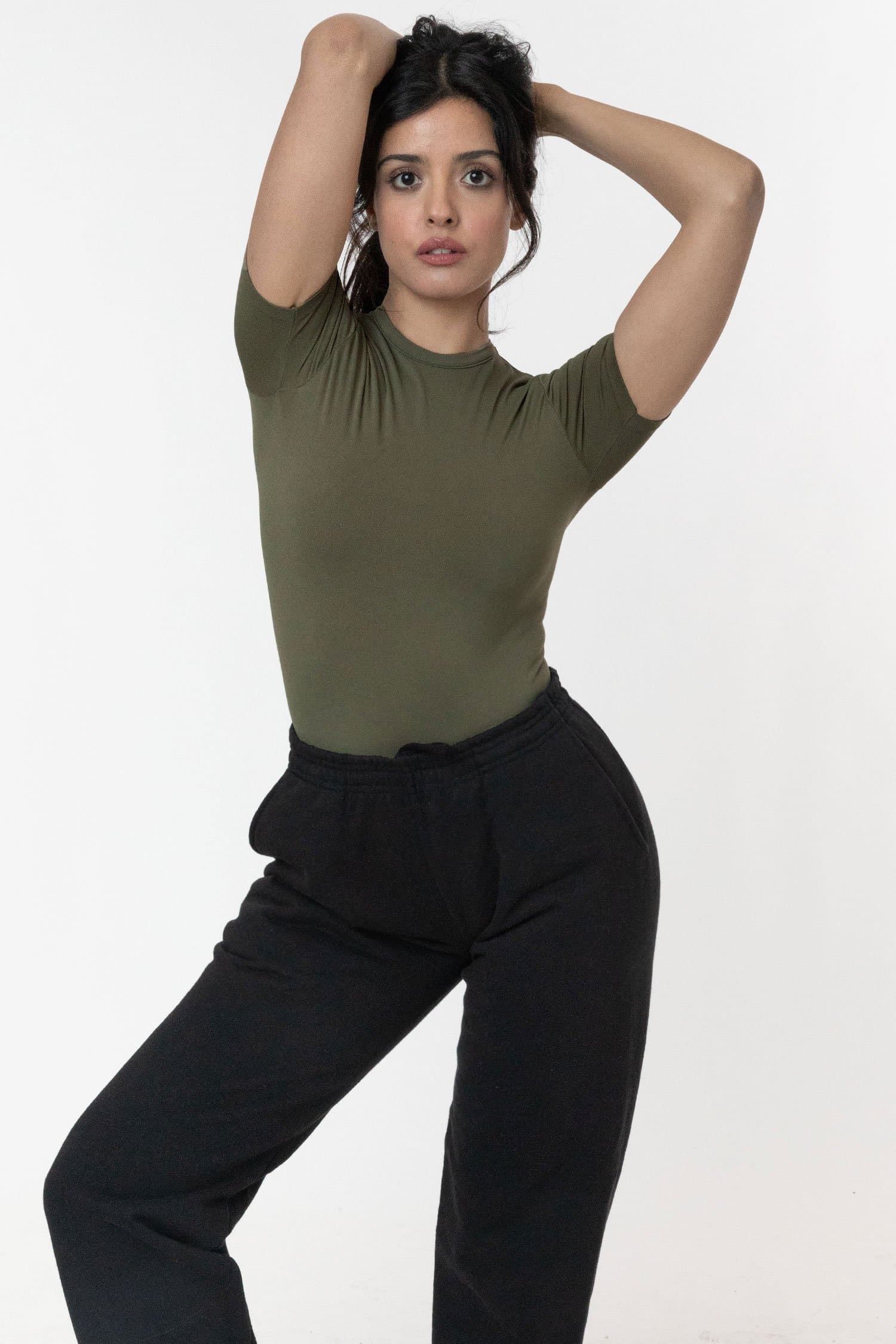 RN378 - Nylon Short Sleeve Crewneck Fitted Tee - Image 5