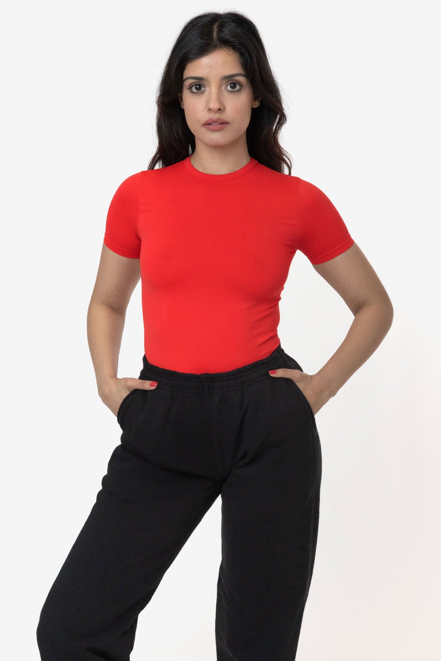 RN378 - Nylon Short Sleeve Crewneck Fitted Tee - Image 6