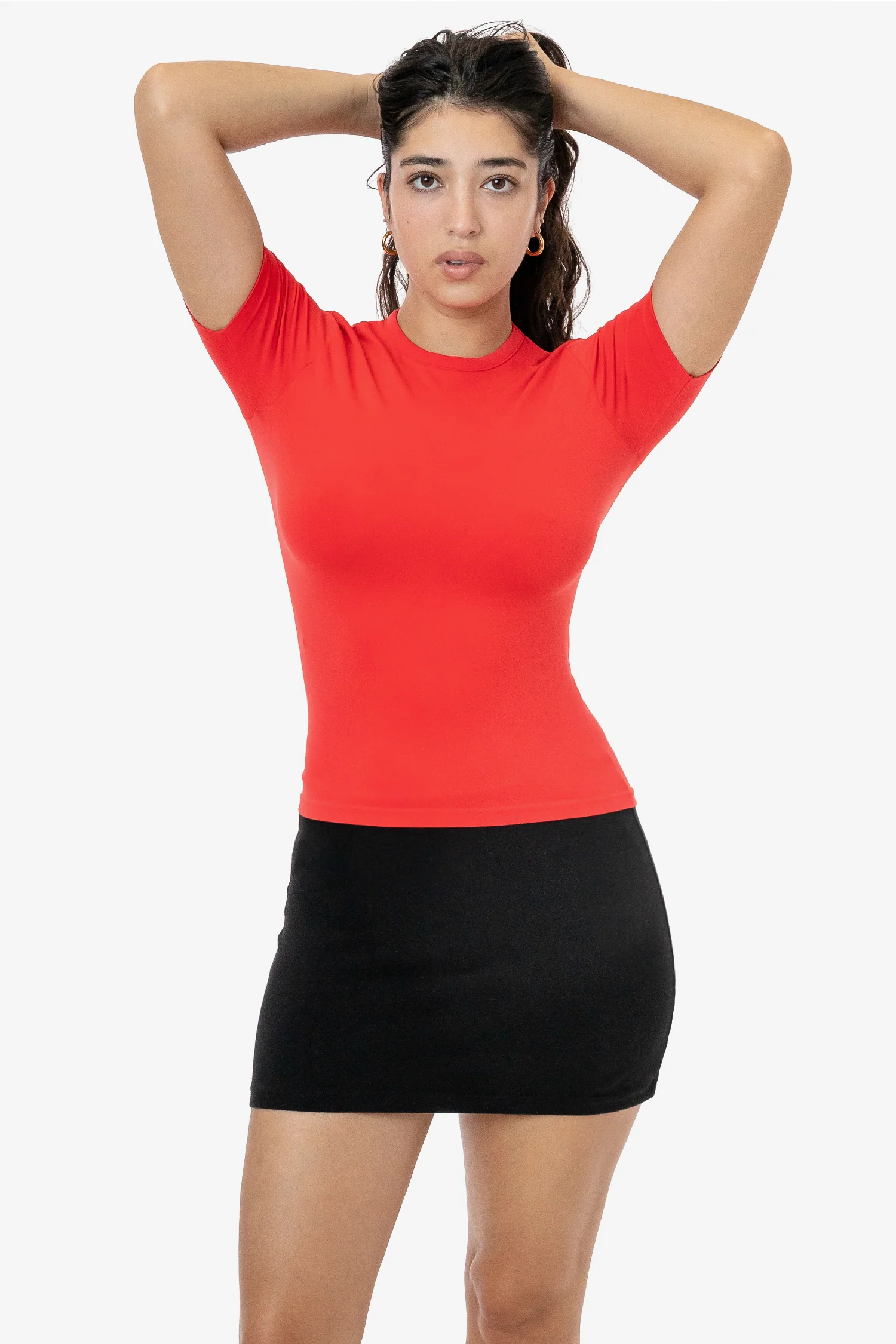 RN378 - Nylon Short Sleeve Crewneck Fitted Tee - Image 8
