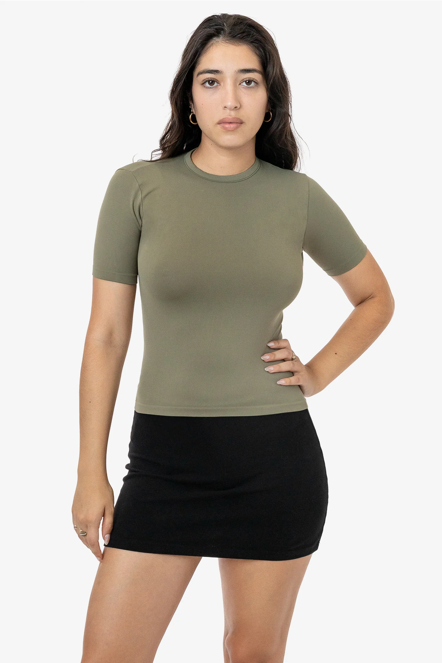 RN378 - Nylon Short Sleeve Crewneck Fitted Tee - Image 9