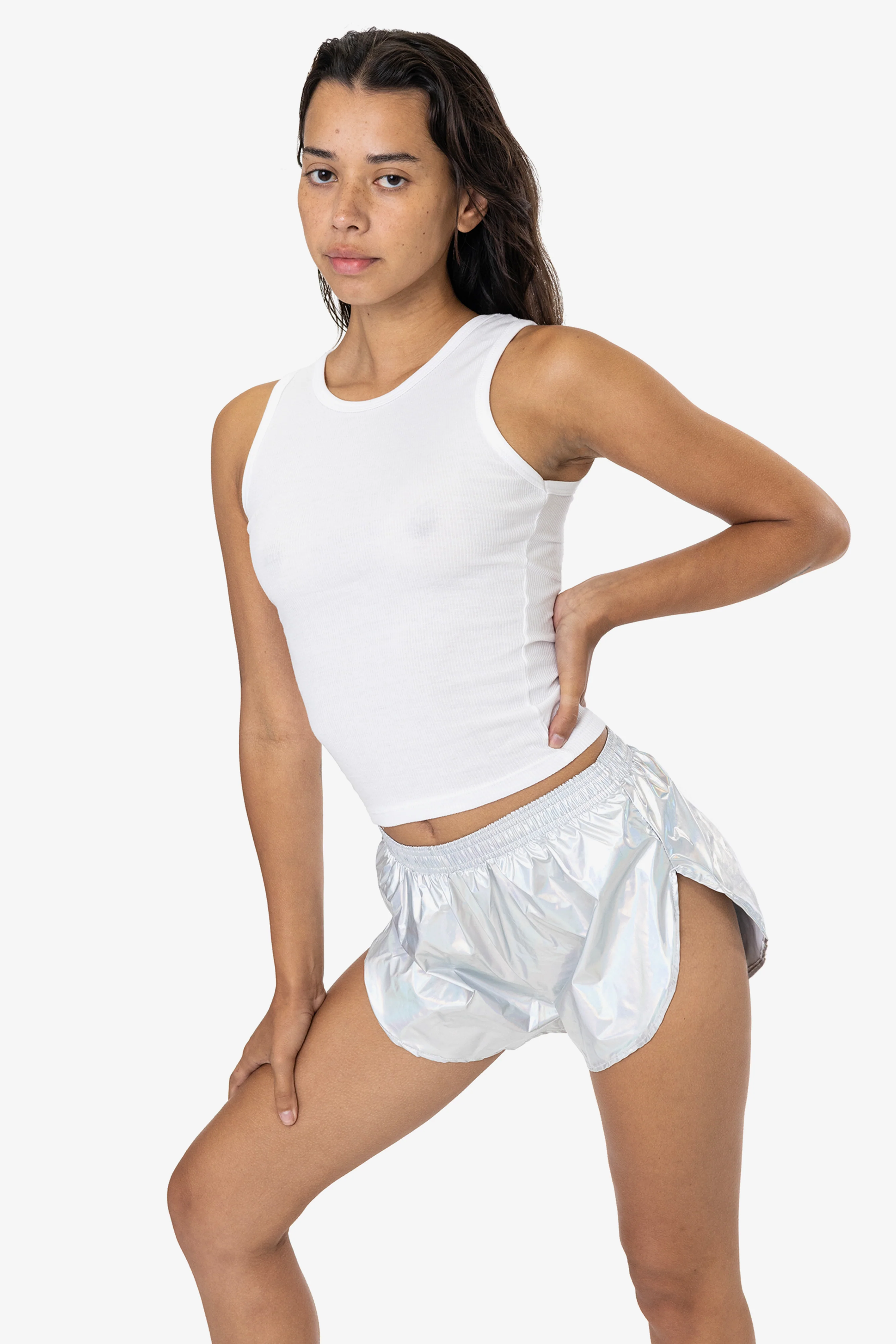 RNF304F - Metallic Nylon Foil Women's Running Shorts - Image 8