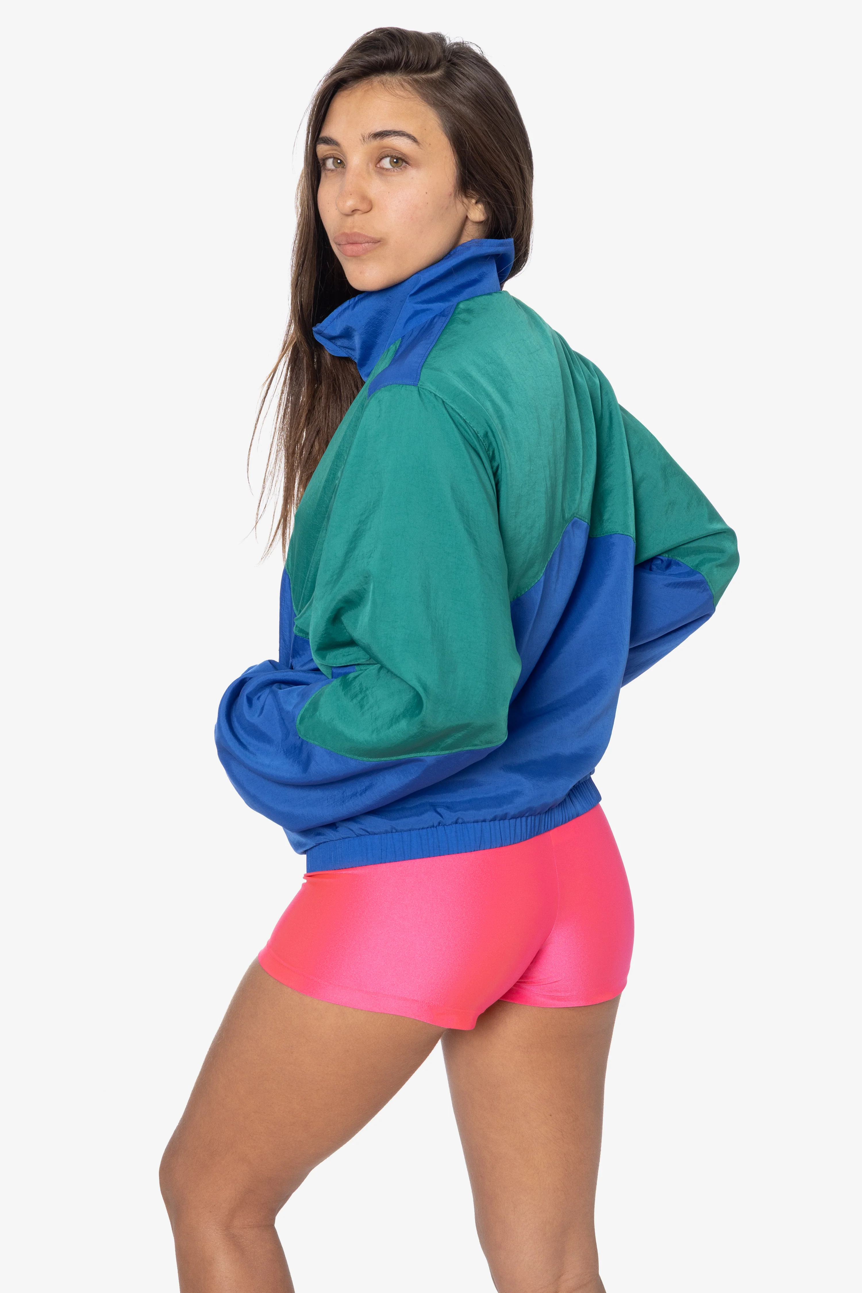 RNF555C - Nylon Crinkle Zip-Up Colorblock Windbreaker - Image 10