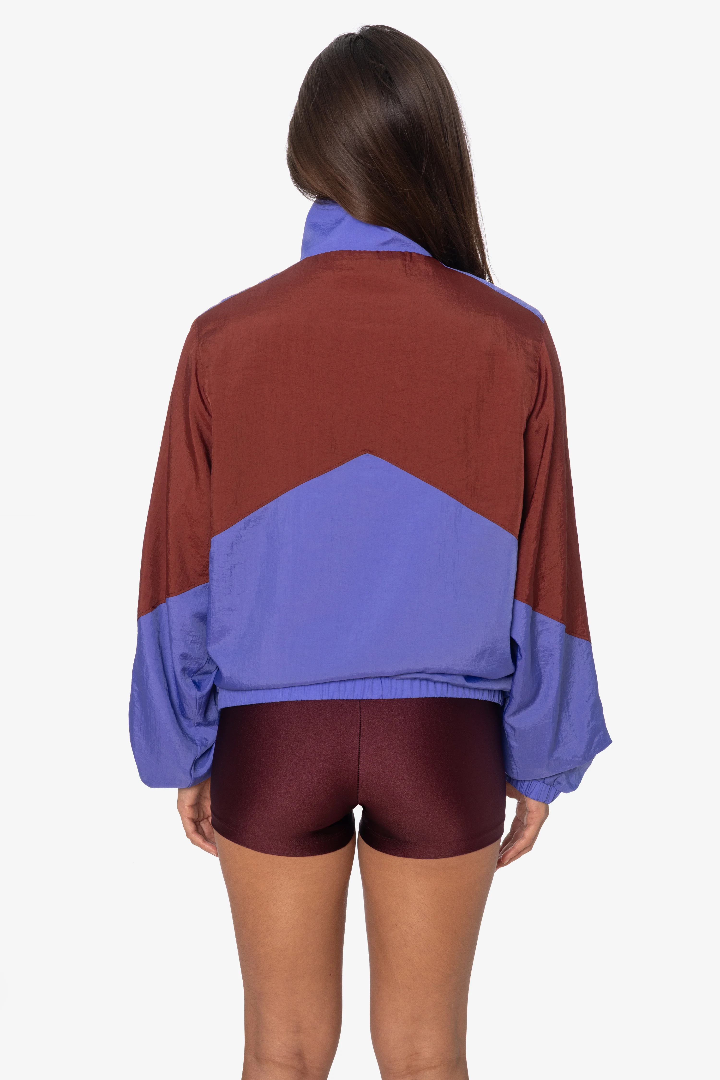 RNF555C - Nylon Crinkle Zip-Up Colorblock Windbreaker - Image 13