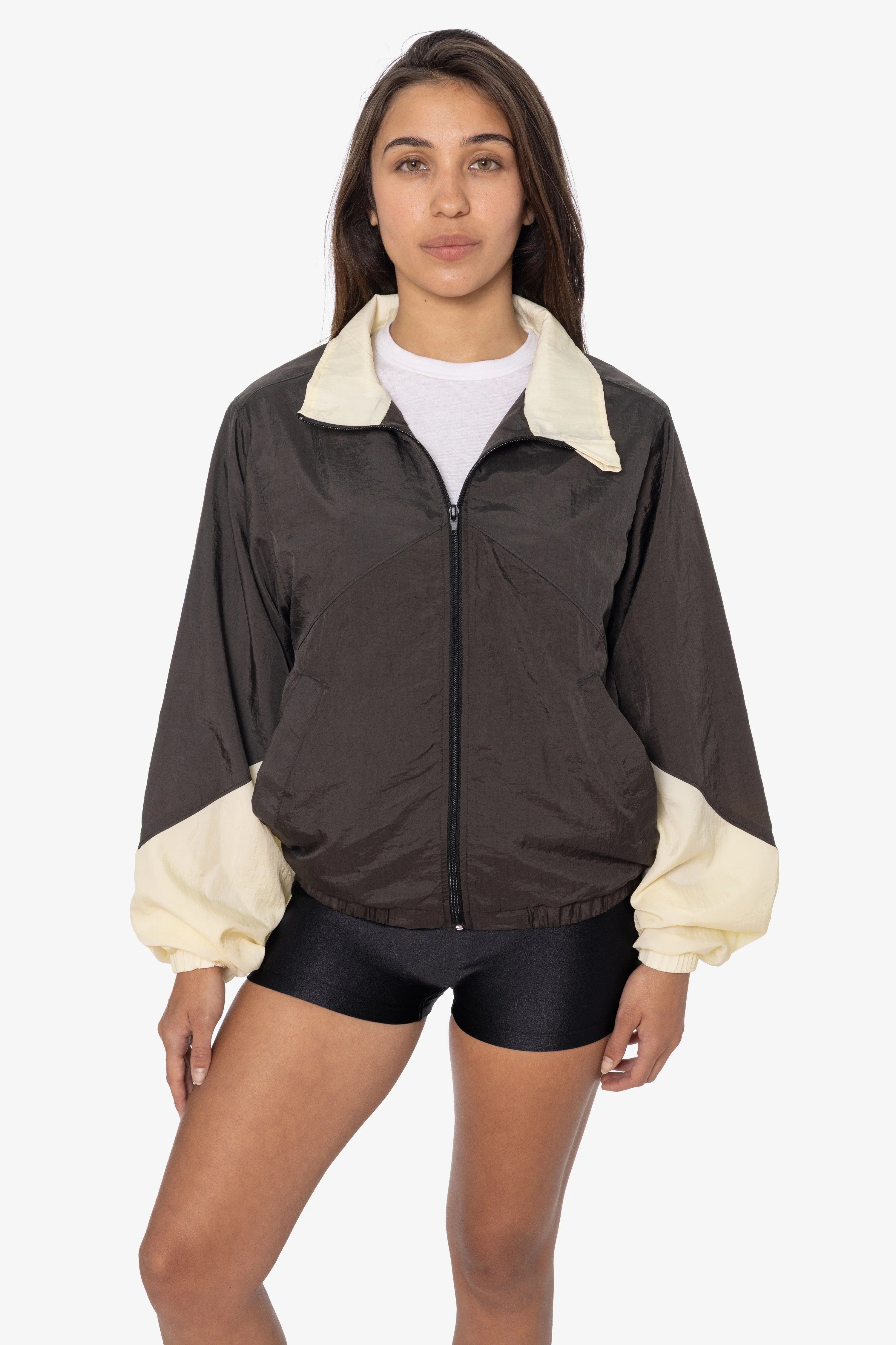 RNF555C - Nylon Crinkle Zip-Up Colorblock Windbreaker - Image 3