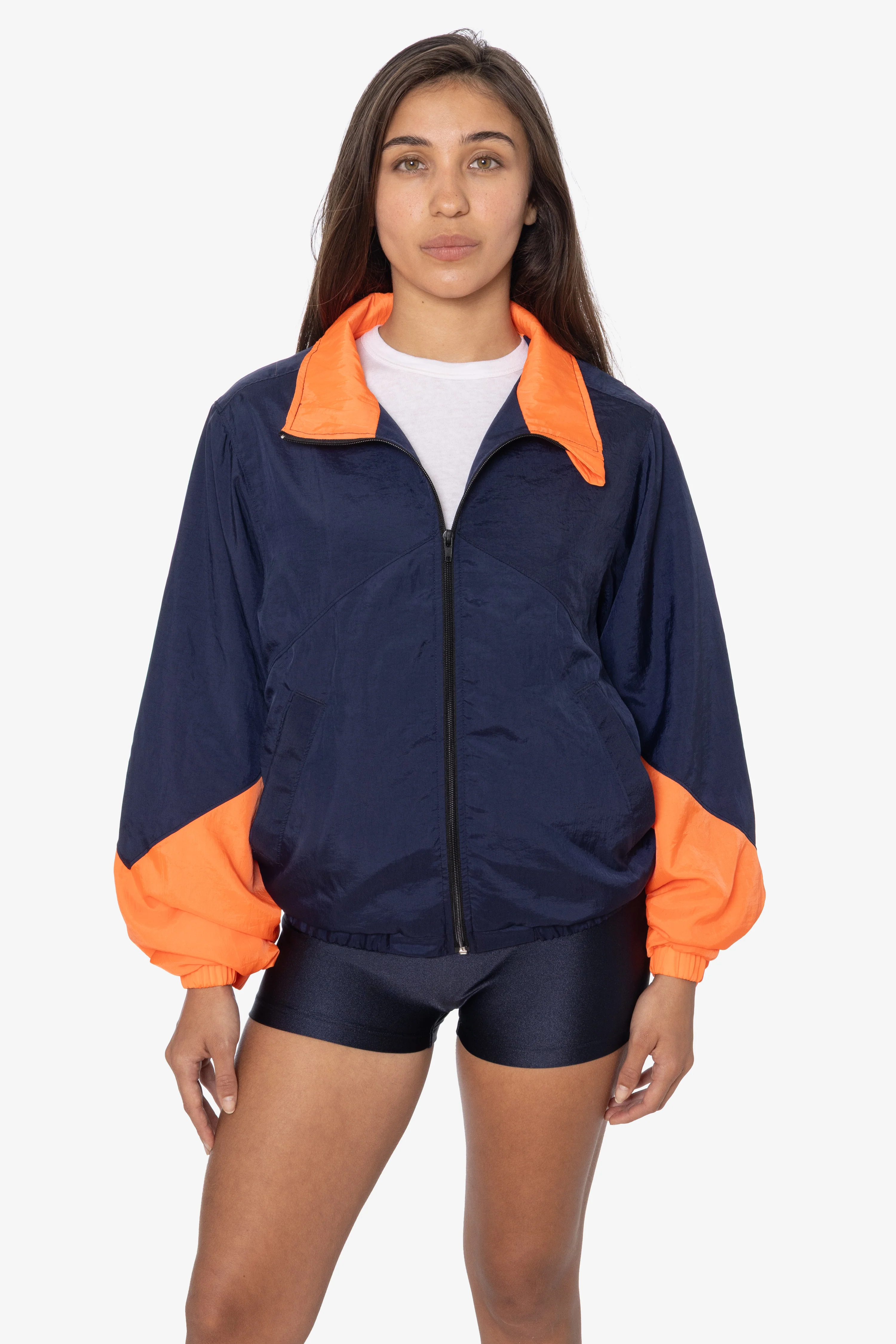 RNF555C - Nylon Crinkle Zip-Up Colorblock Windbreaker - Image 5
