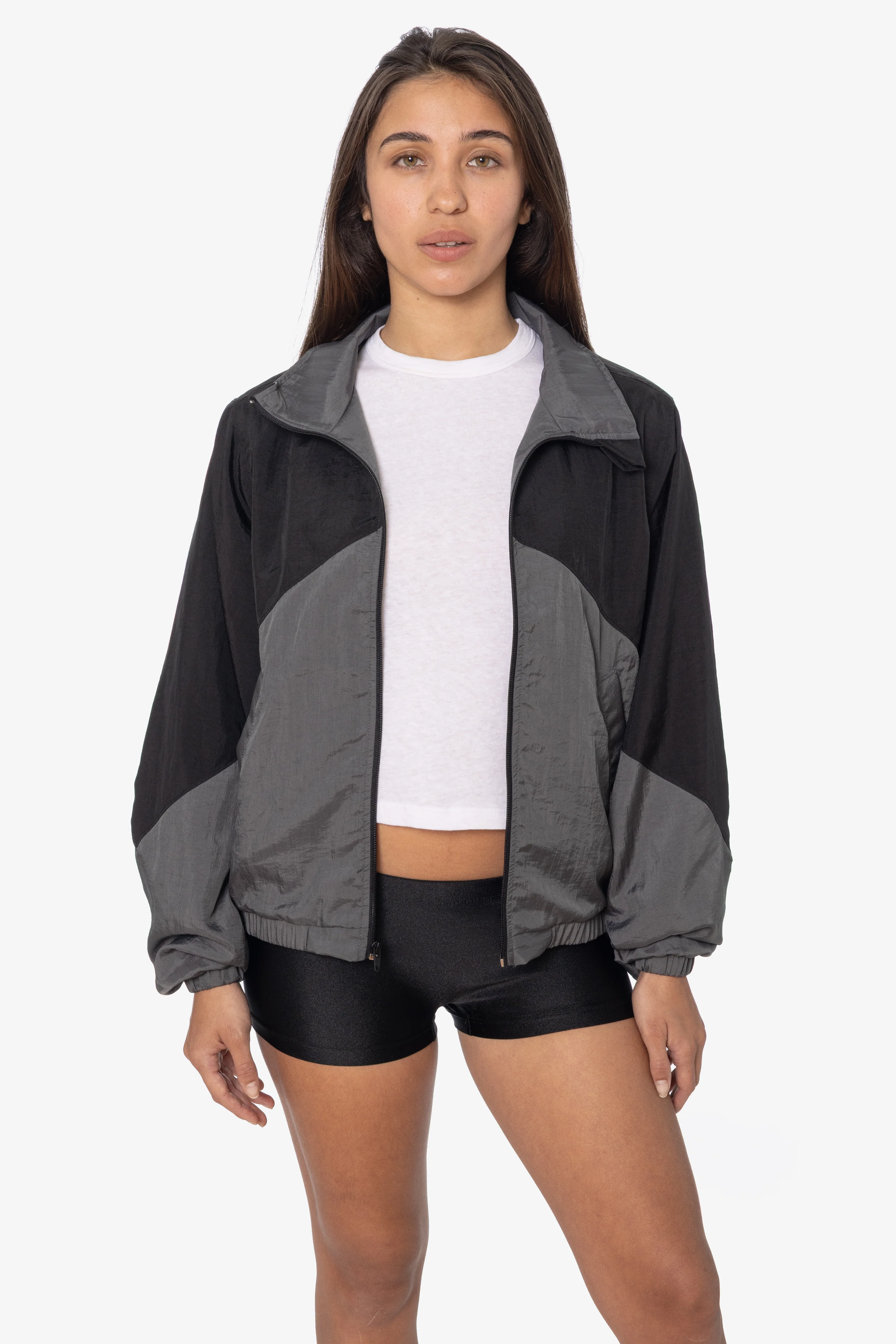 RNF555C - Nylon Crinkle Zip-Up Colorblock Windbreaker - Image 8