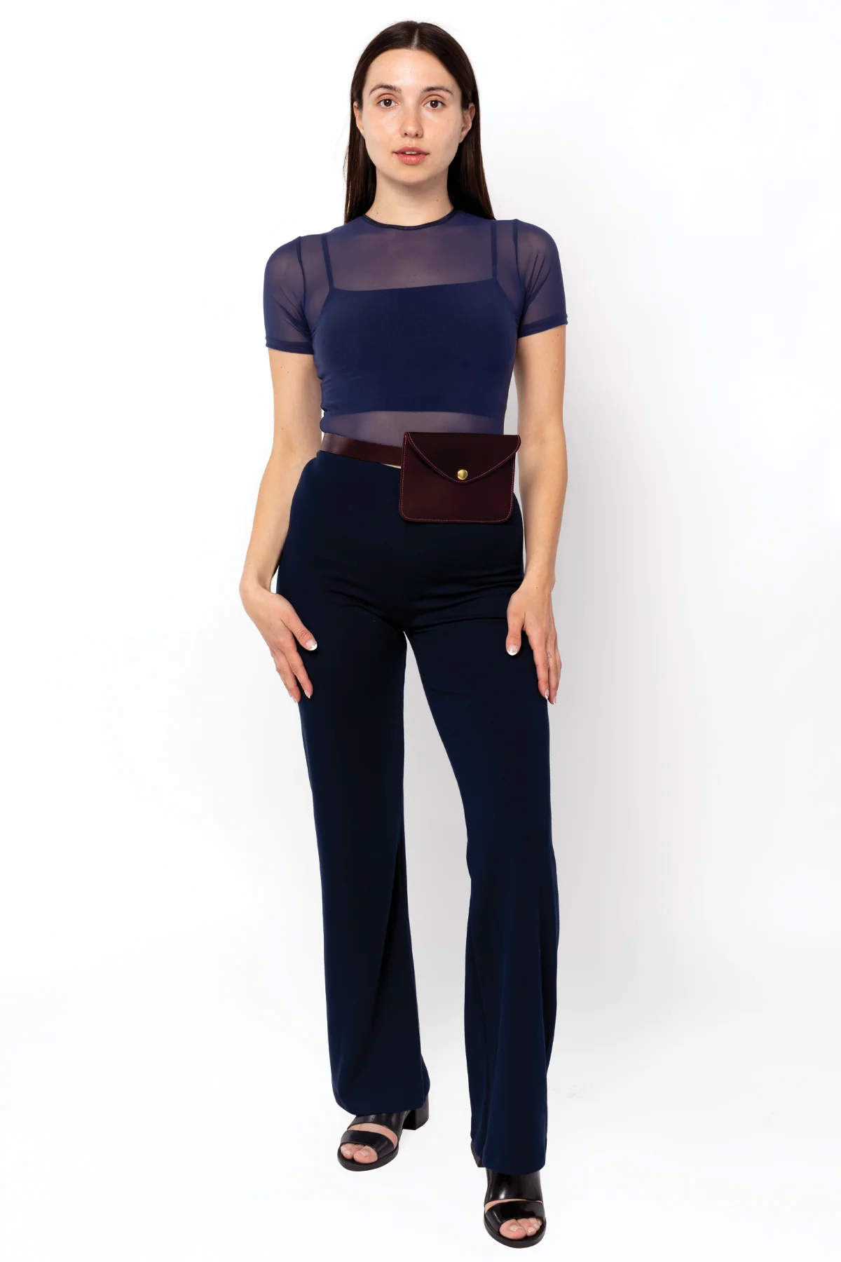 RNS078 - Micromesh Short Sleeve Crop Top Tee Shirt - Image 12